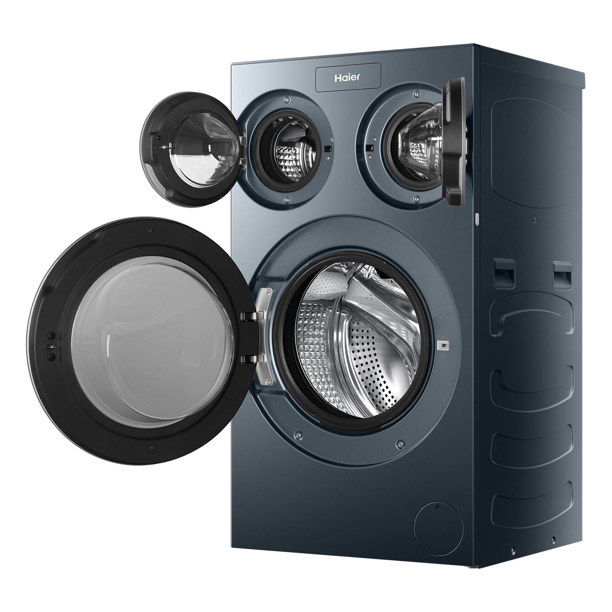 Haier Waschmaschine »HAMQD 410CBL9GN-84« 10 kg 1400 U/min 3 Trommeln (10 + 1 + 1 kg), Smart Dosing