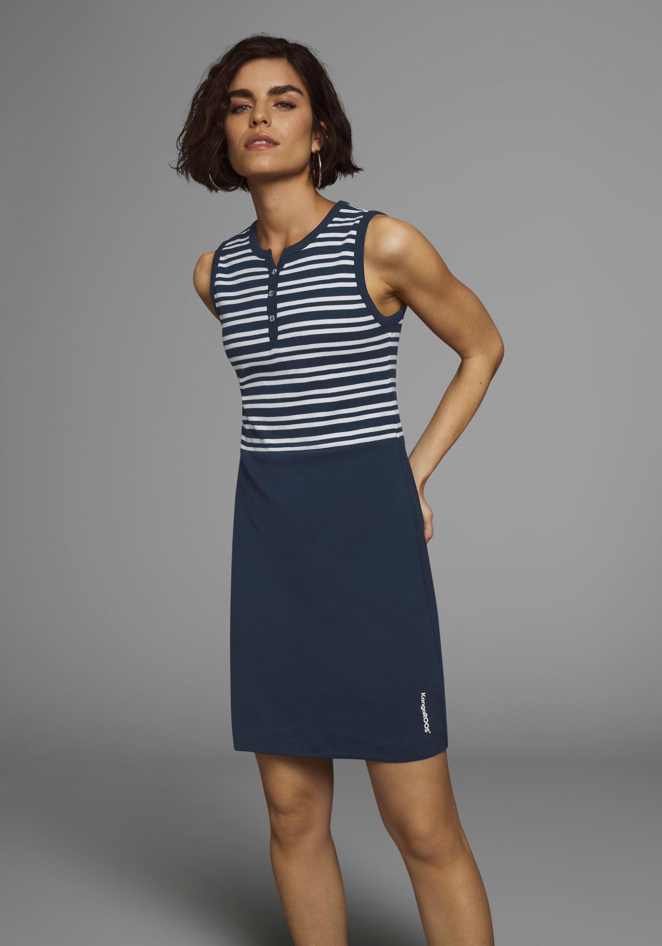 KangaROOS Sommerkleid, aus Rippware, Mini-Länge