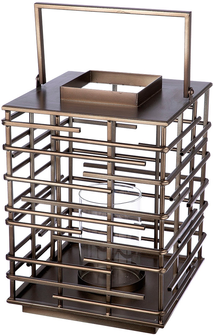 Casablanca By Gilde Kerzenlaterne »Loft in silberfarben, Größe B/H/T: 26 cm x 46,5 cm x 26 cm