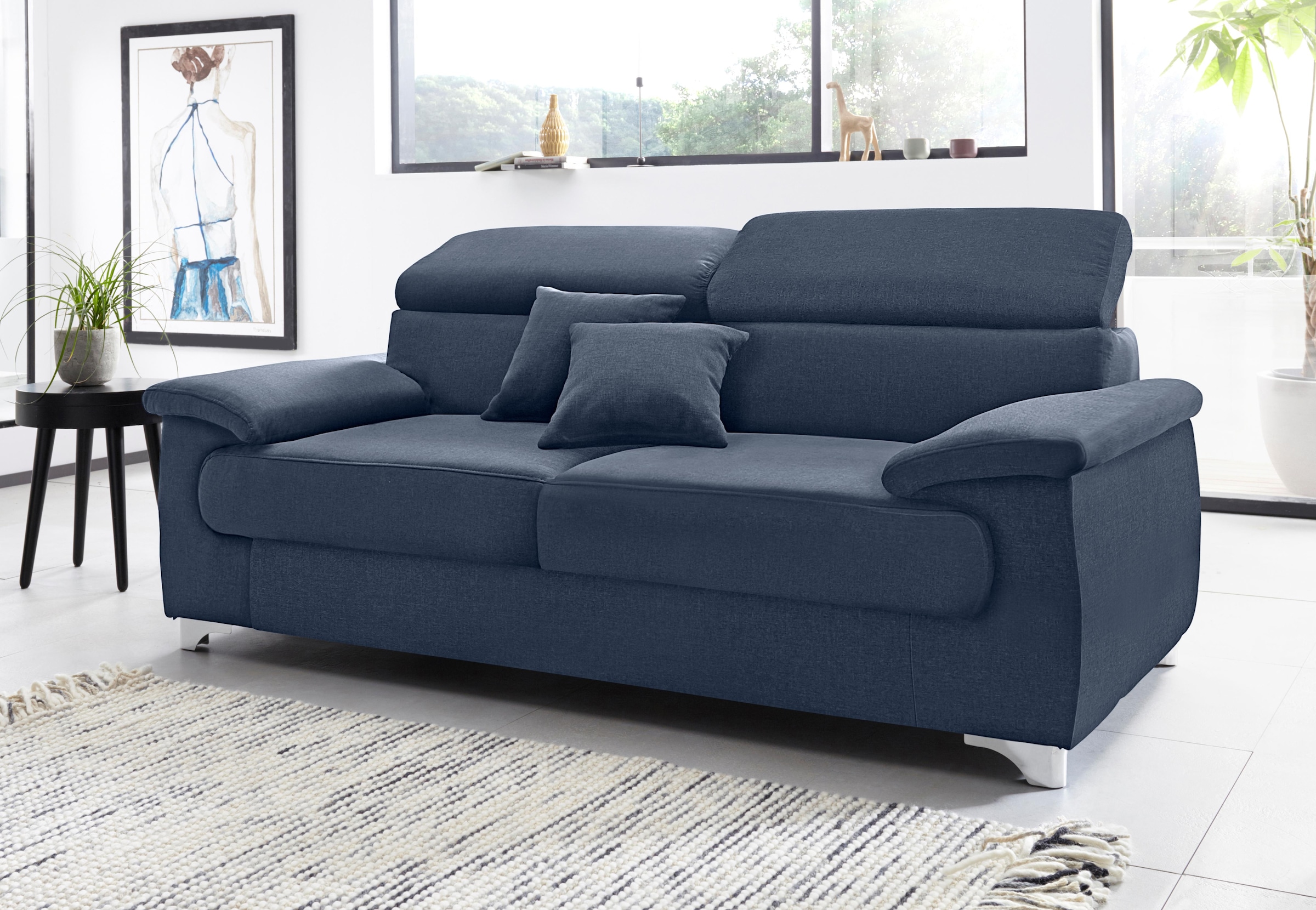 DOMO collection 2,5-Sitzer »Mira inklusive Kopfteilverstellung für mehr Wohlfühlkomfort«, elegant und modern, komfortabel, frei im Raum stellbar