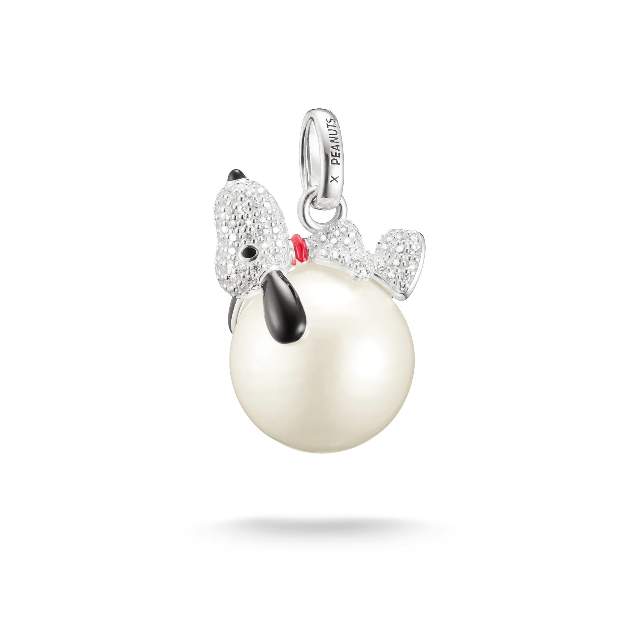 THOMAS SABO Kettenanhänger »THOMAS SABO x Peanuts Anhänger Snoopy auf Schneeball«  mit Zirkonia (synth.) und Perle (imitiert)