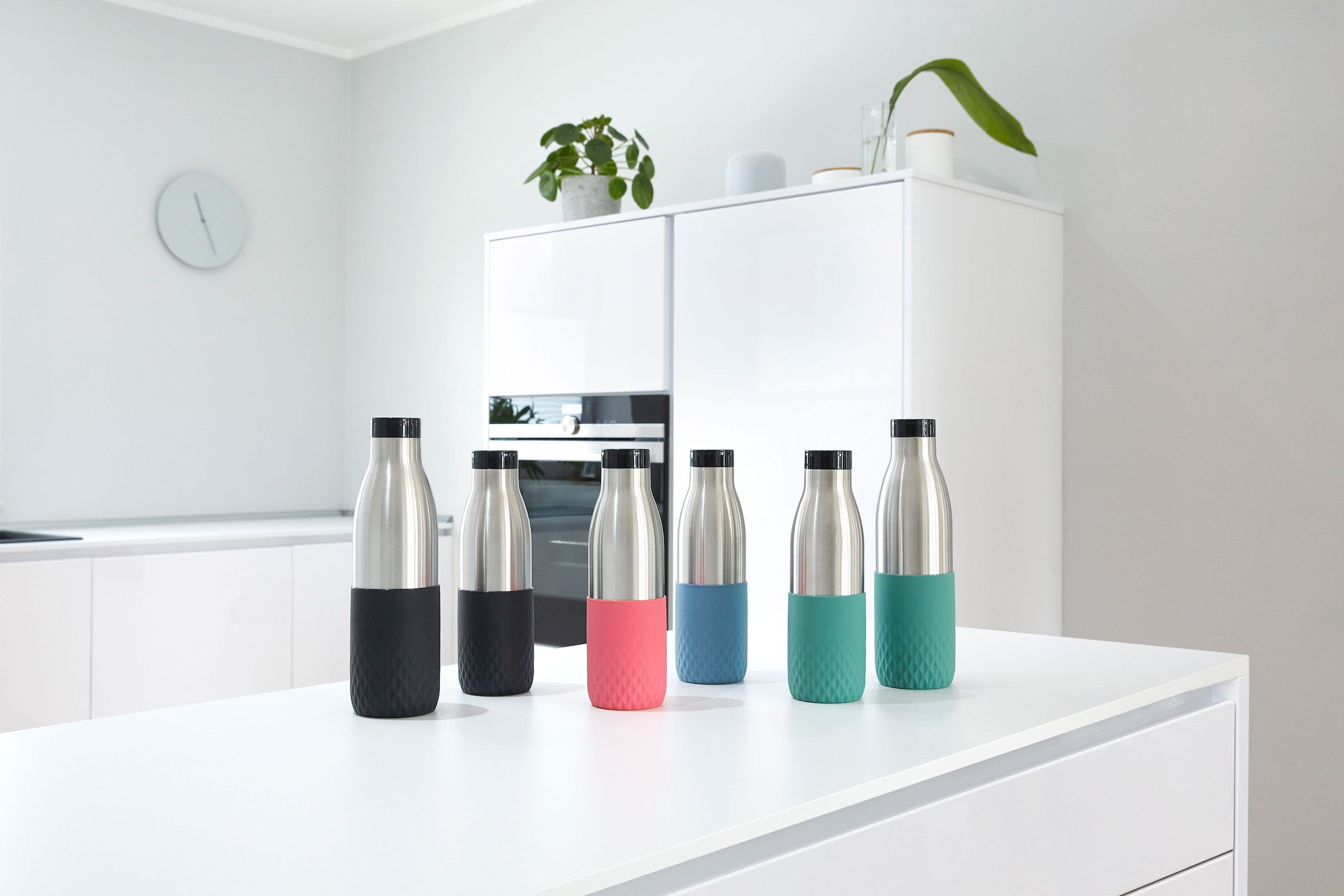 Emsa Trinkflasche »Bludrop Sleeve«, warm/24h bei 12h tlg.), (1 Edelstahl/Silikon, bestellen kühl OTTO Quick-Press