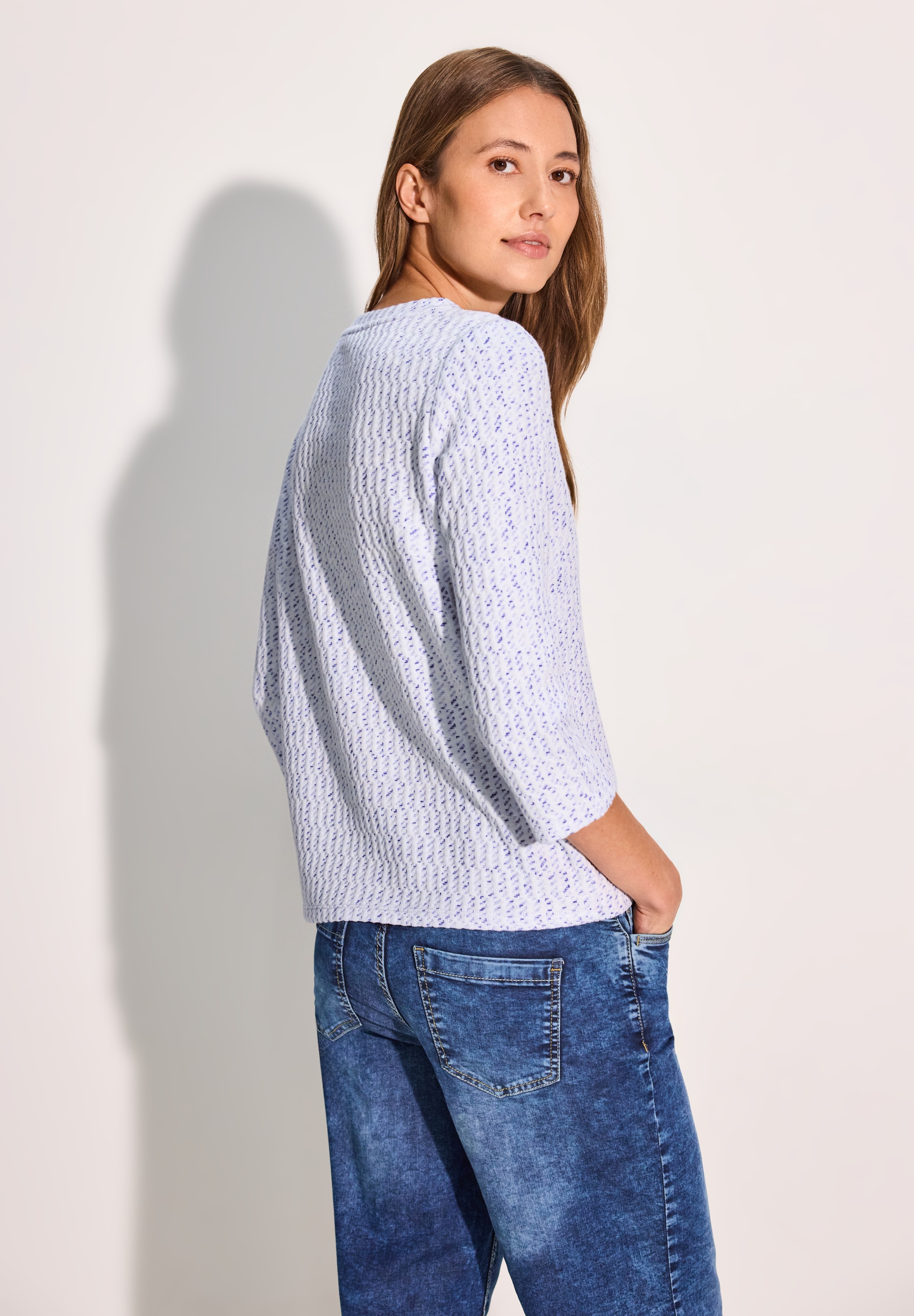 Cecil 3/4-Arm-Shirt, in Melange-Optik