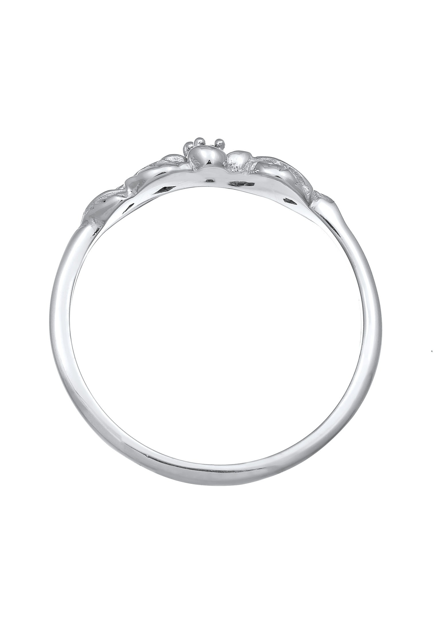 Elli Silberring »Ring Blume Floral synth. Rubin 925 Silber vergoldet«