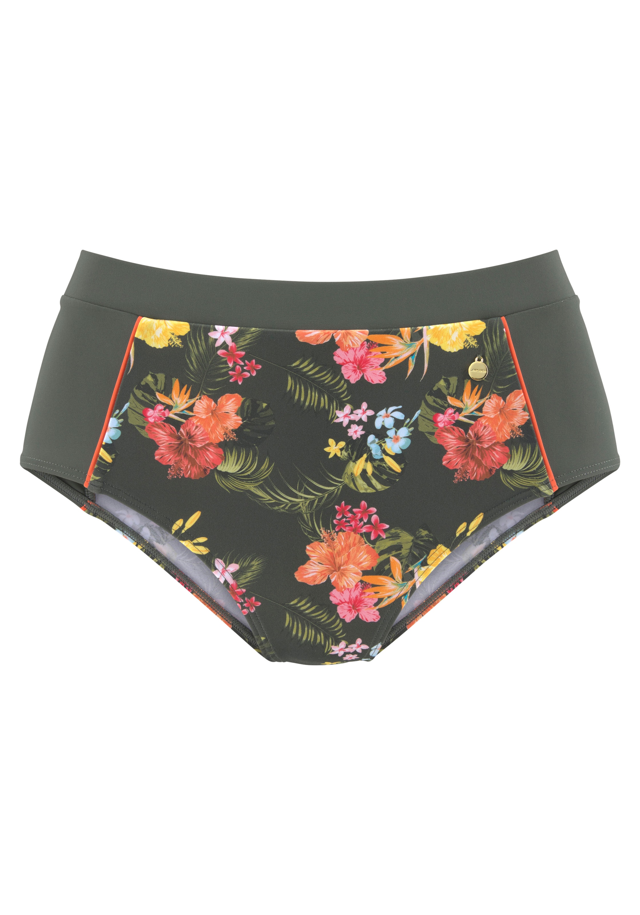 LASCANA Highwaist-Bikini-Hose »Tahiti« mit kontrastfarbenen Einsätzen