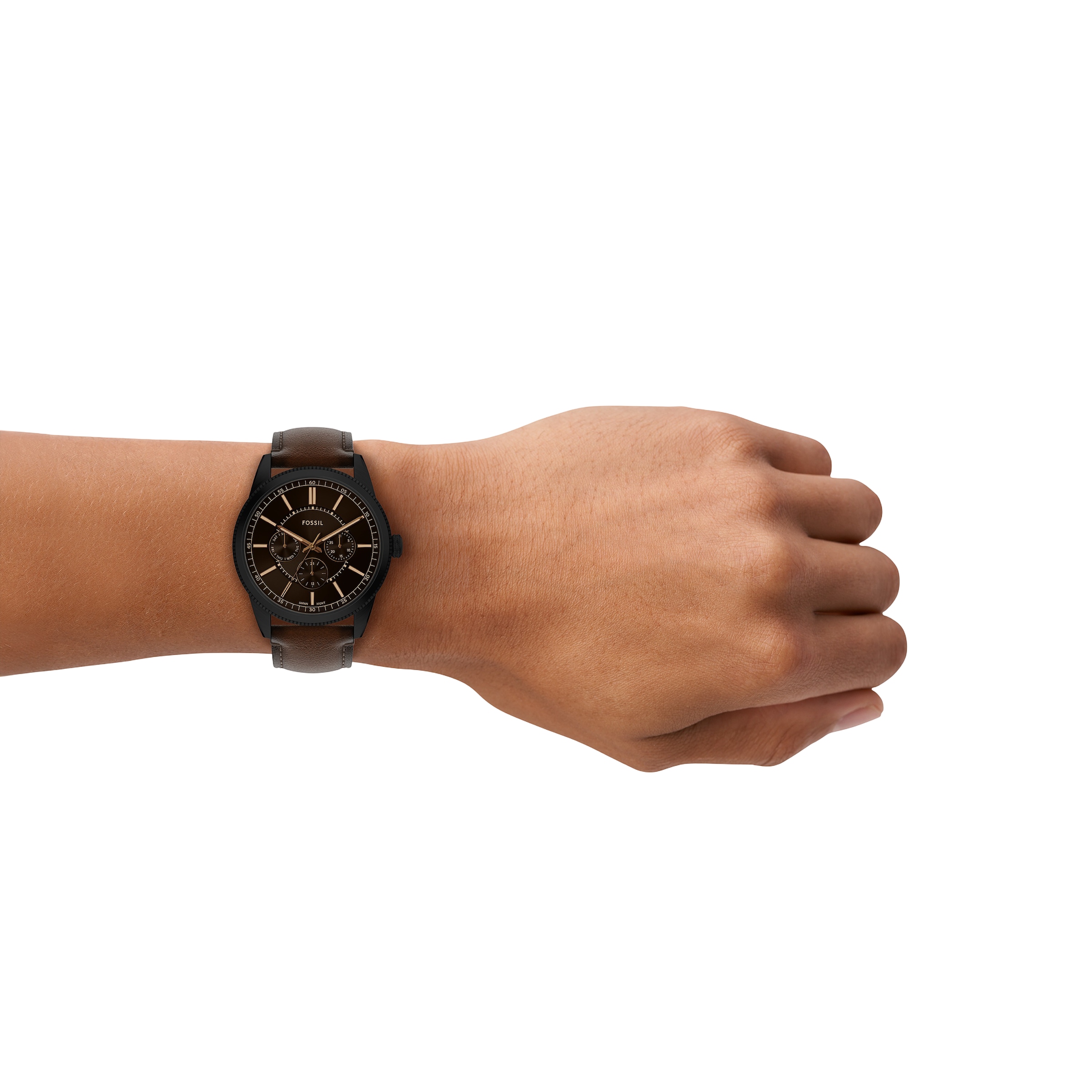 Fossil Quarzuhr »PEARSON«, Armbanduhr, Herrenuhr, Lederarmband, analog, Tag, Wochentag