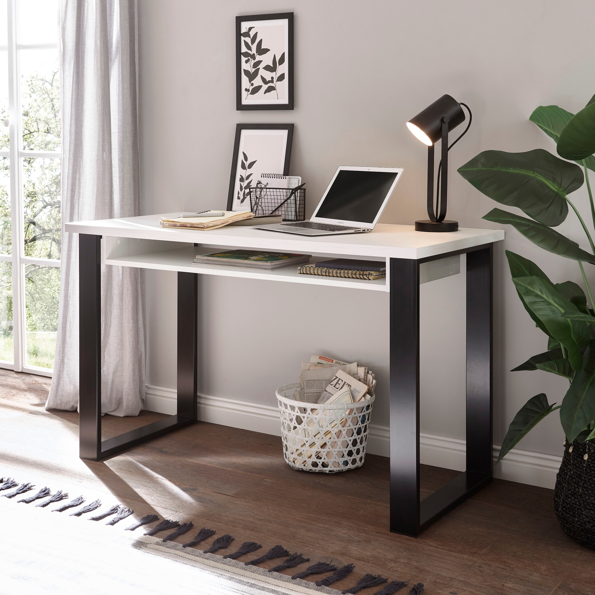 Home affaire Schreibtisch »SHERWOOD«, Computertisch im Industrie-Design, Breite 125 cm