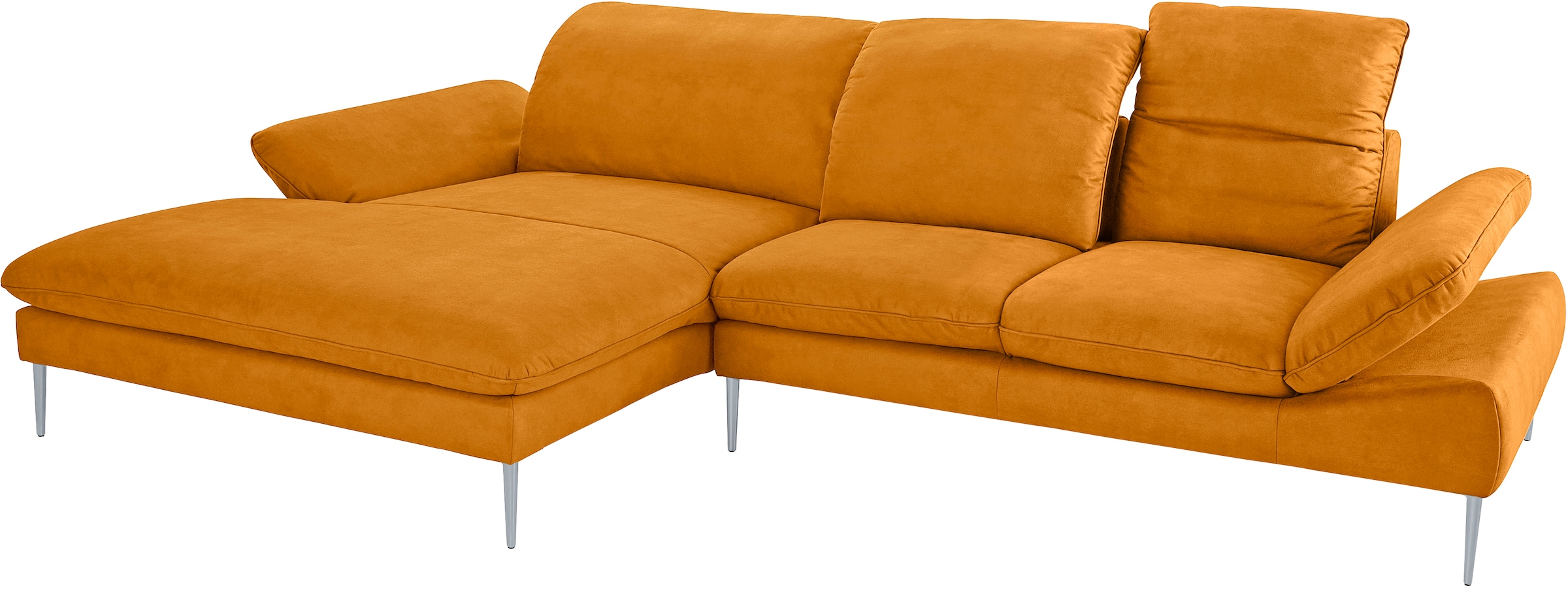 W.SCHILLIG Ecksofa »enjoy&MORE, Designsofa, bequem, zeitlos und elegant, L-Form«, mit Sitztiefenverstellung, Füße silber matt, Breite 340 cm