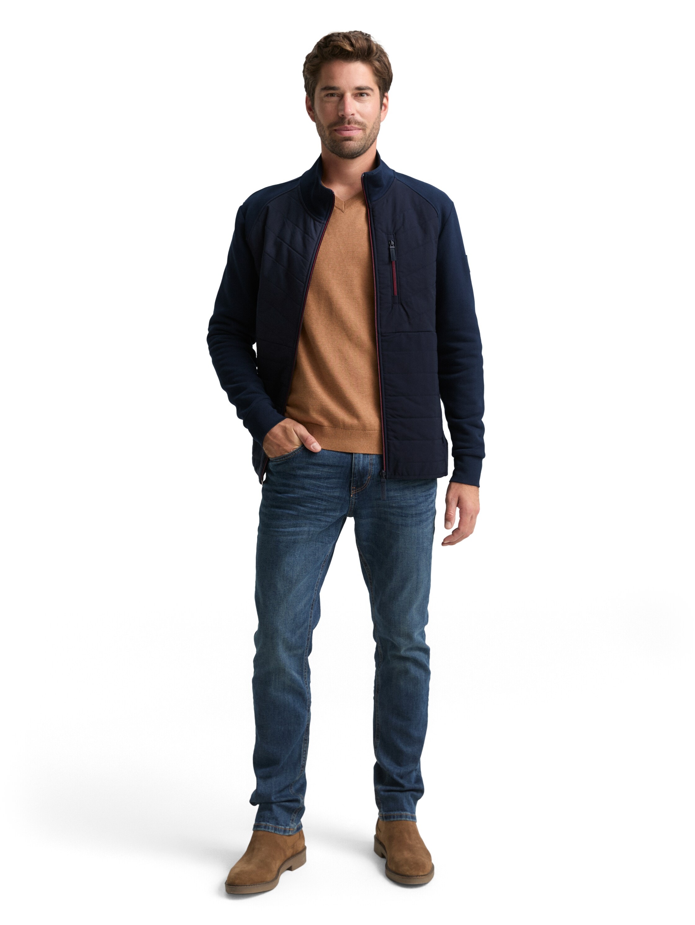 TOM TAILOR Sweatjacke, mit Logo Stickerei