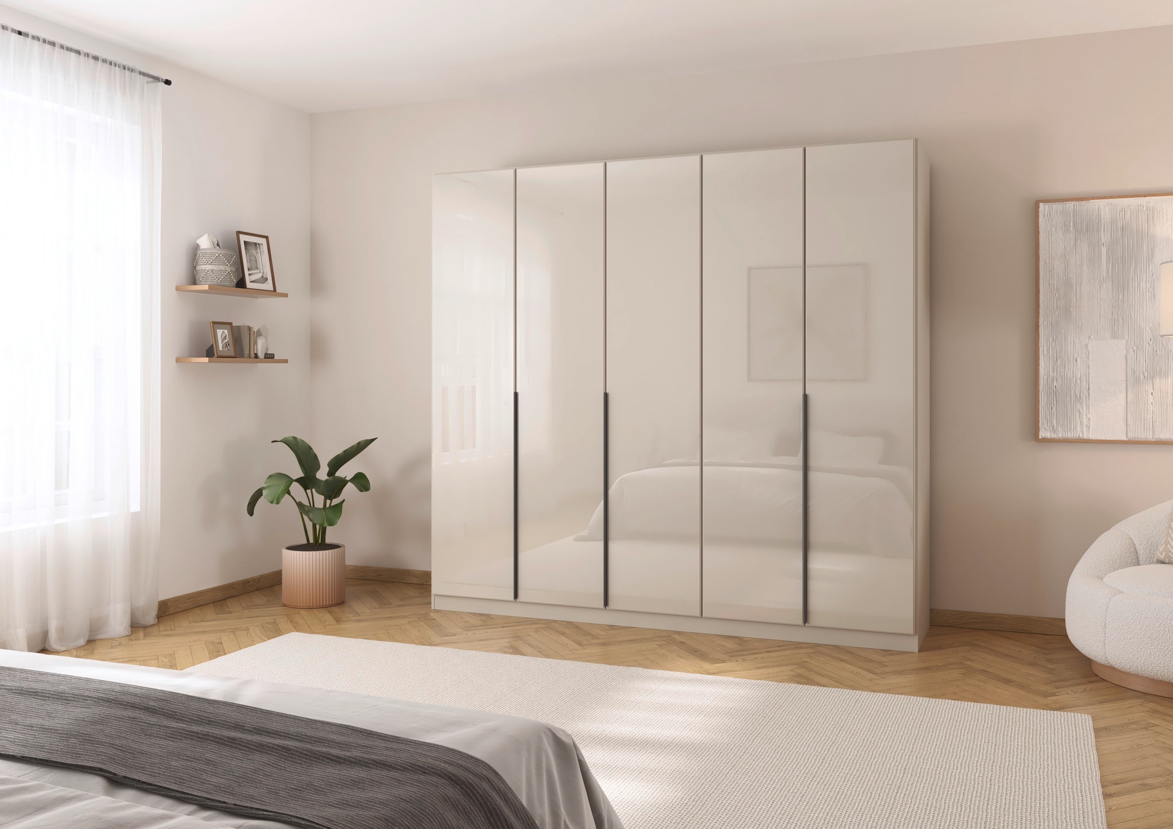 rauch Drehtürenschrank »Kleiderschrank Kleiderschränke Schrank Garderobe AGORDO mit Glasfront«, (in zwei Griff-Farben, Breiten 91-360 cm), durchdachte Innenausstattung, in 7 Breiten und 2 Höhen MADE IN GERMANY