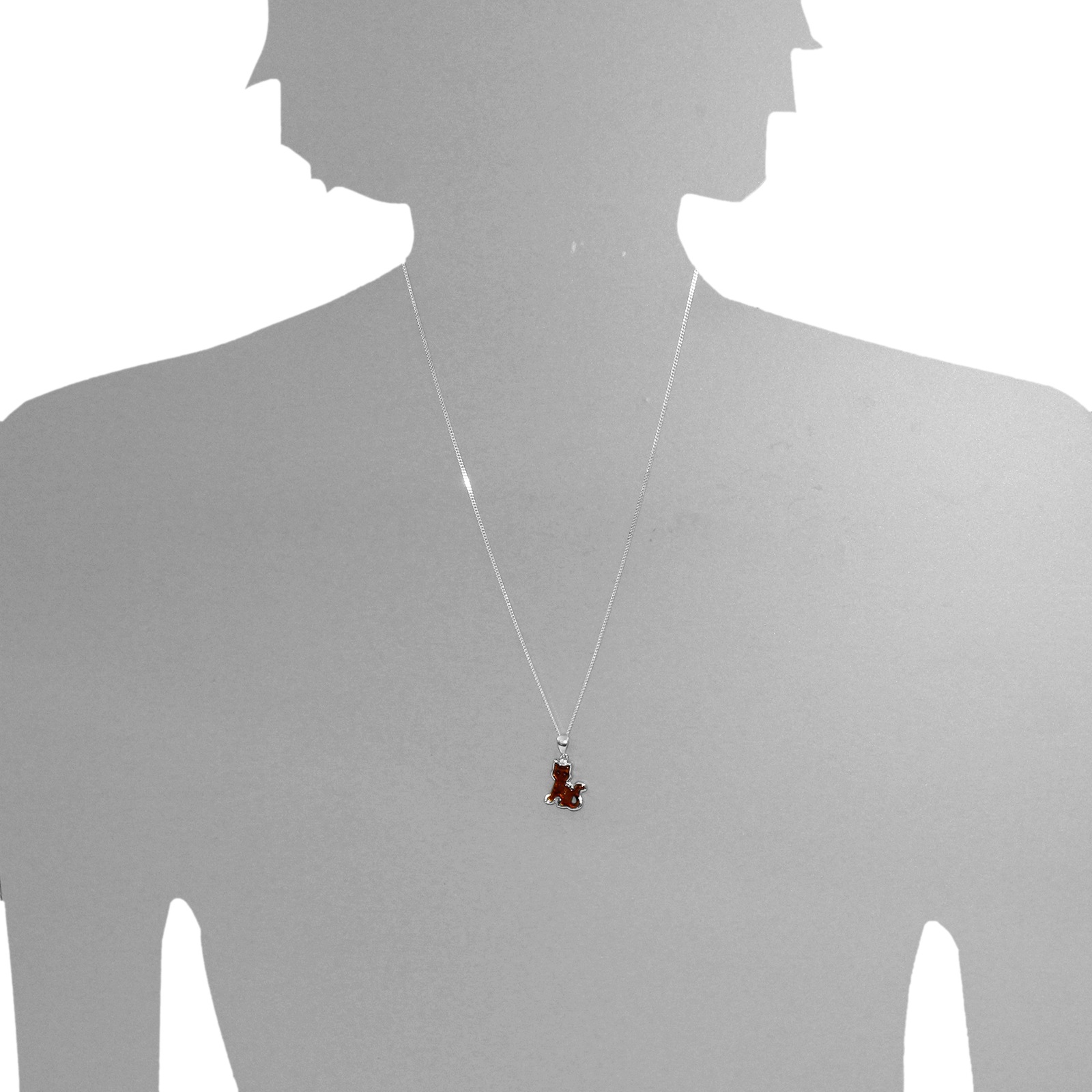 OSTSEE-SCHMUCK Kette mit Anhänger »- Katze - Silber 925/000 - Bernstein«