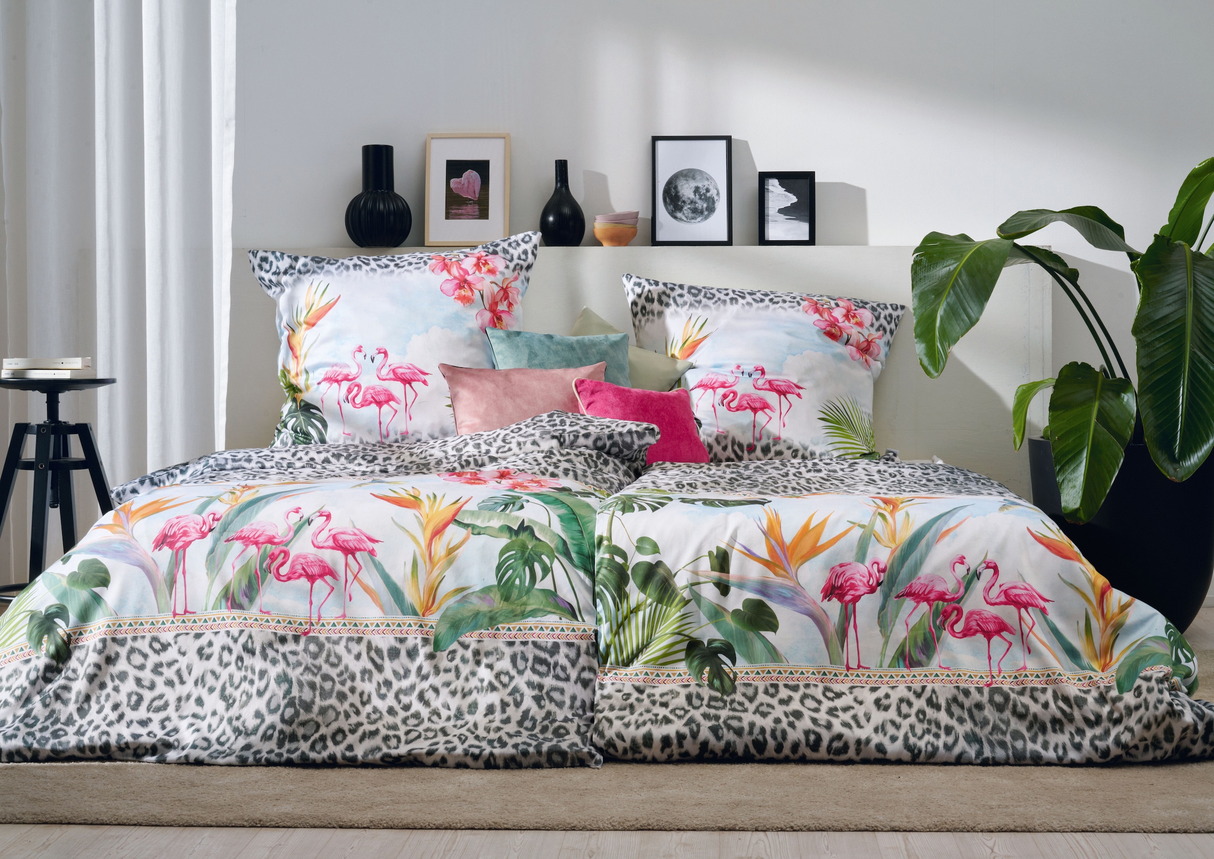 APELT Bettwäsche »Paradise« 2 tlg. Bettwäsche-Set mit Reißverschluss, Baumwoll-Satin, Digitaldruck