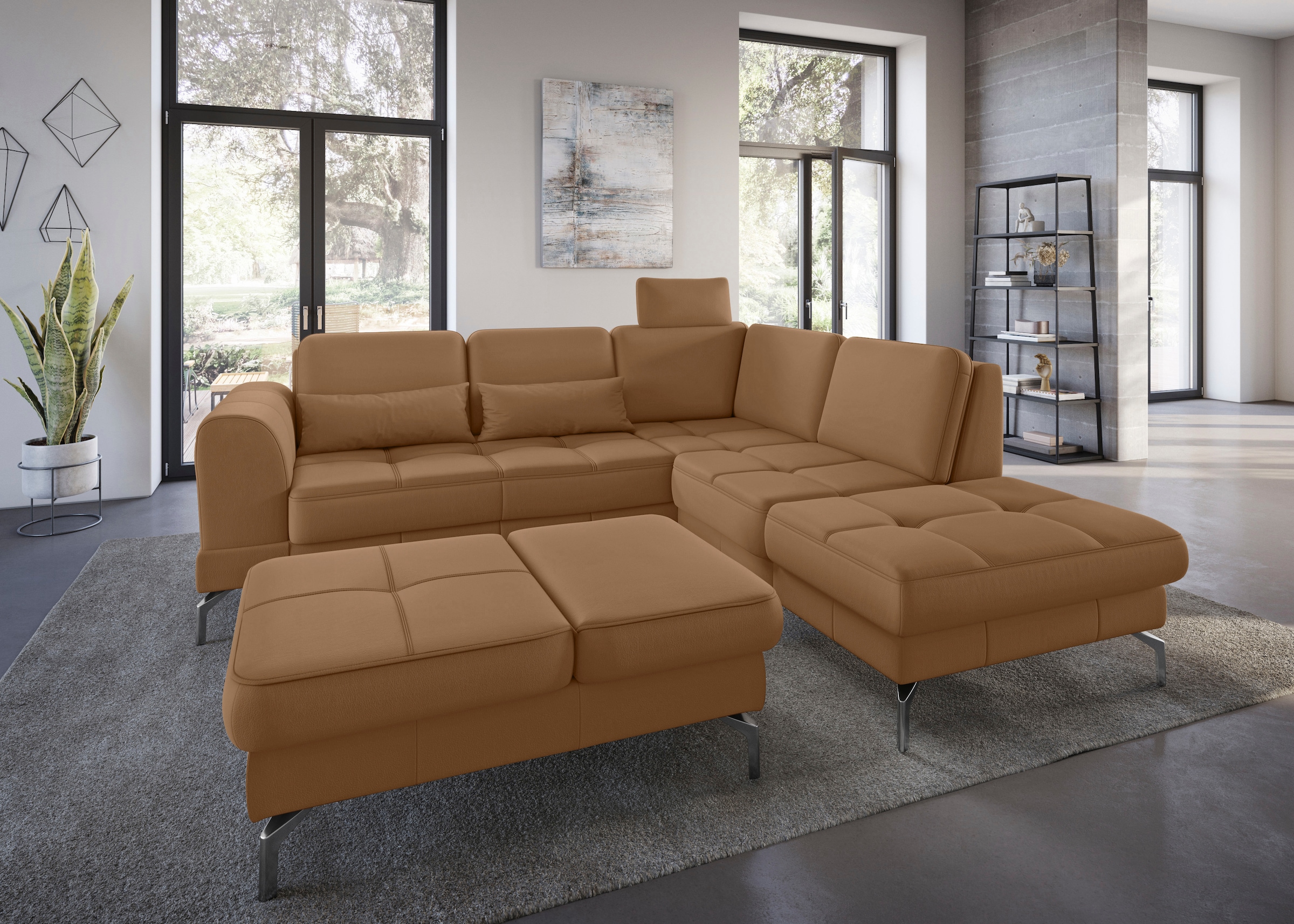 sit&more Hocker »Bendigo«, mit Klappfunktion, Bodenfreiheit 15 cm, wahlweise in 2 Fußfarben