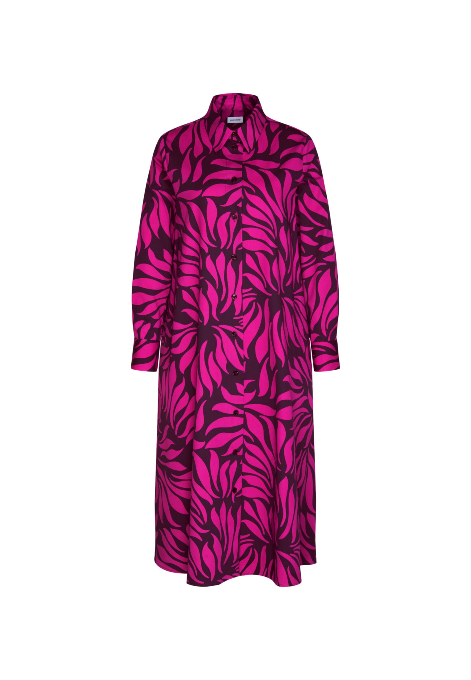 seidensticker Sommerkleid »Schwarze Rose«, Langarm Kragen Druck