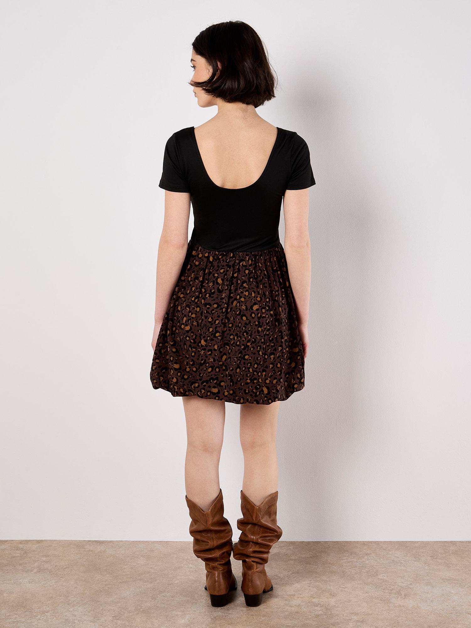 Apricot Minikleid »Animal-Print Kleid« mit Ballonrock