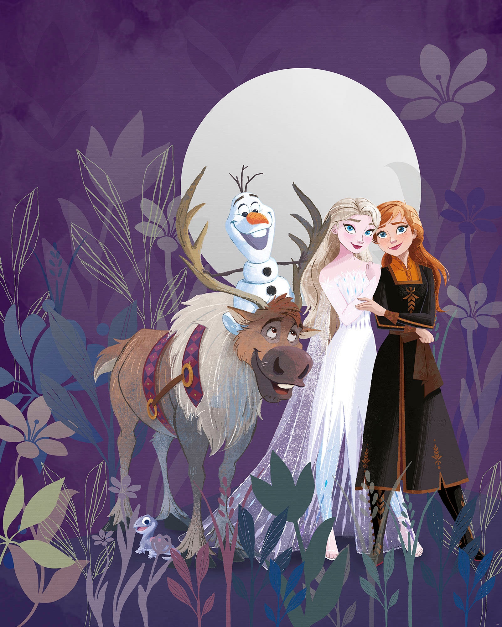 Komar Fototapete »Digitaldruck Vlies - Frozen Full Moon Hike - Größe 200 x 250 cm«, bedruckt, Kinderzimmer
