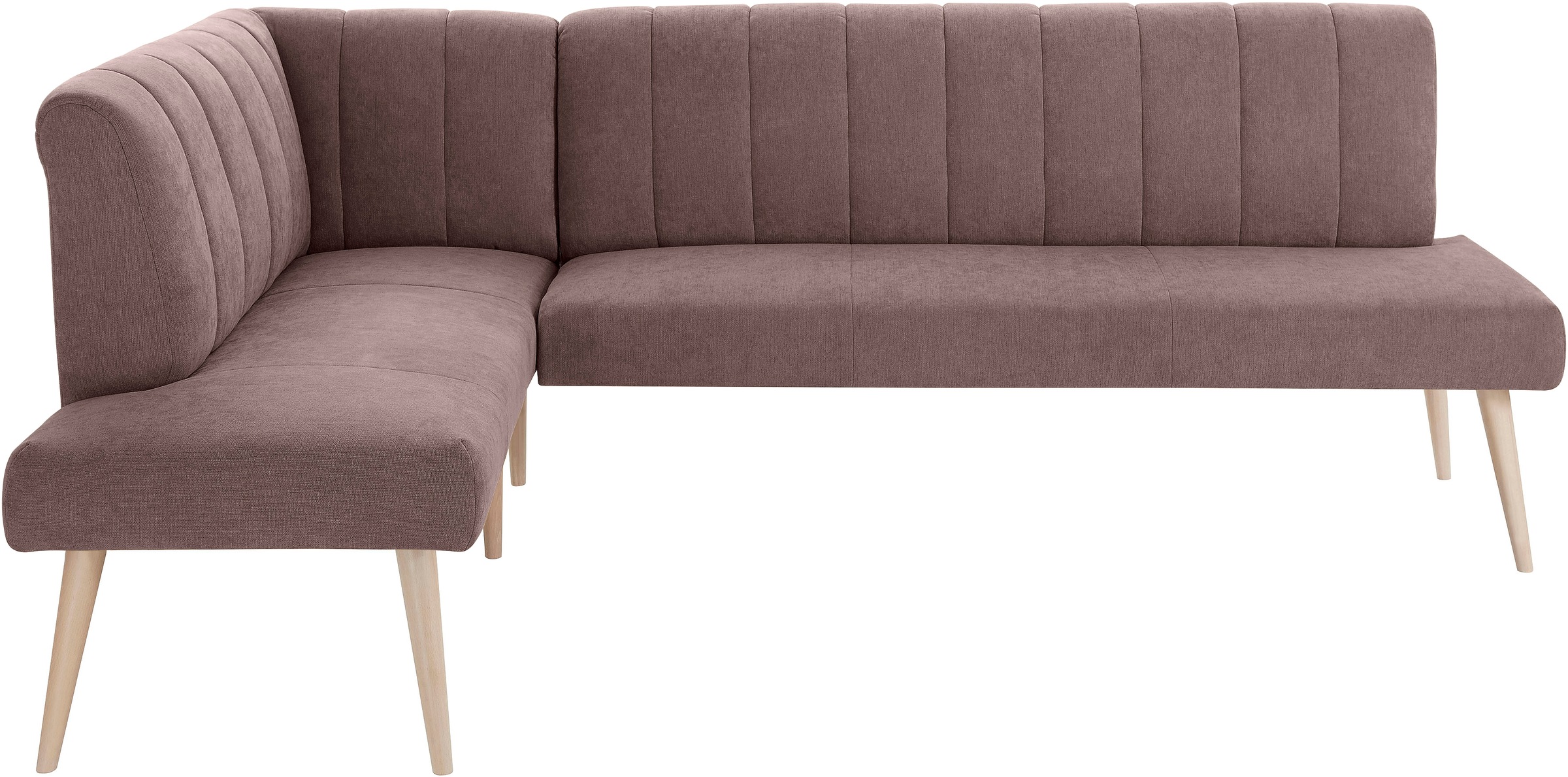 exxpo - sofa fashion Eckbank »Costa, moderne Rückensteppung, bequem und elegant, hoher Holzfuß«, hochwertig verarbeitet, Frei im Raum stellbar