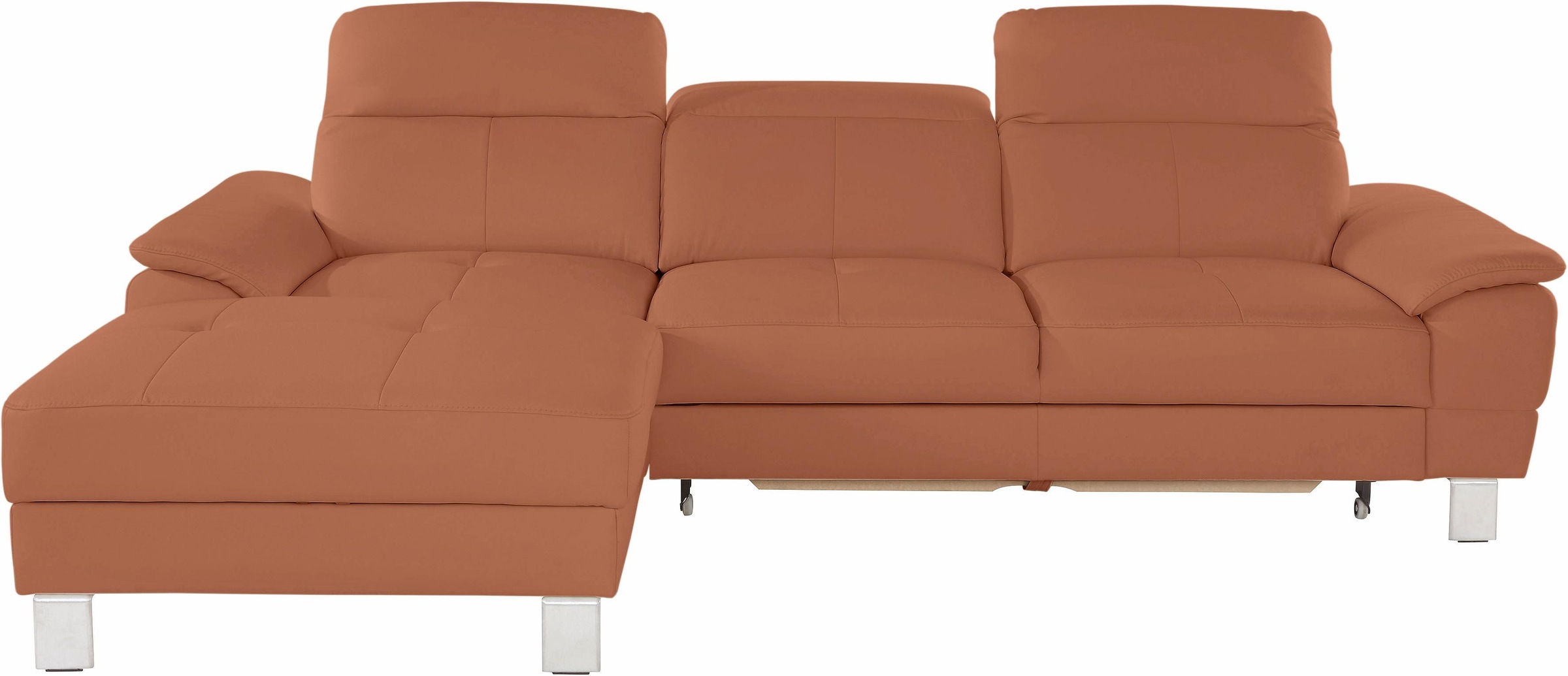 exxpo - sofa fashion Ecksofa »Mantua 2, inkl. Kopf- bzw. Rückenverstellung, bequem, L-Form«, wahlweise mit Bettfunktion und Bettkasten, tolle Verarbeitungsdetails