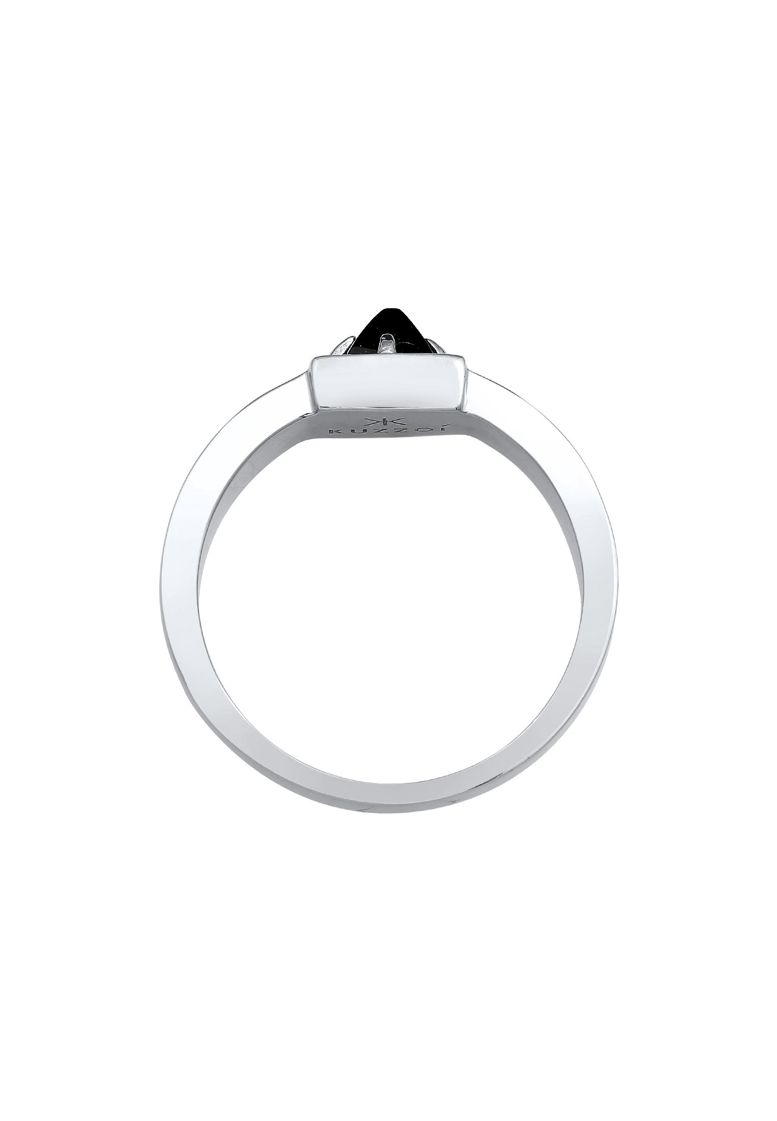 Kuzzoi Siegelring »Ring Herren Bandring Onyx Pyramide 925 Silber«