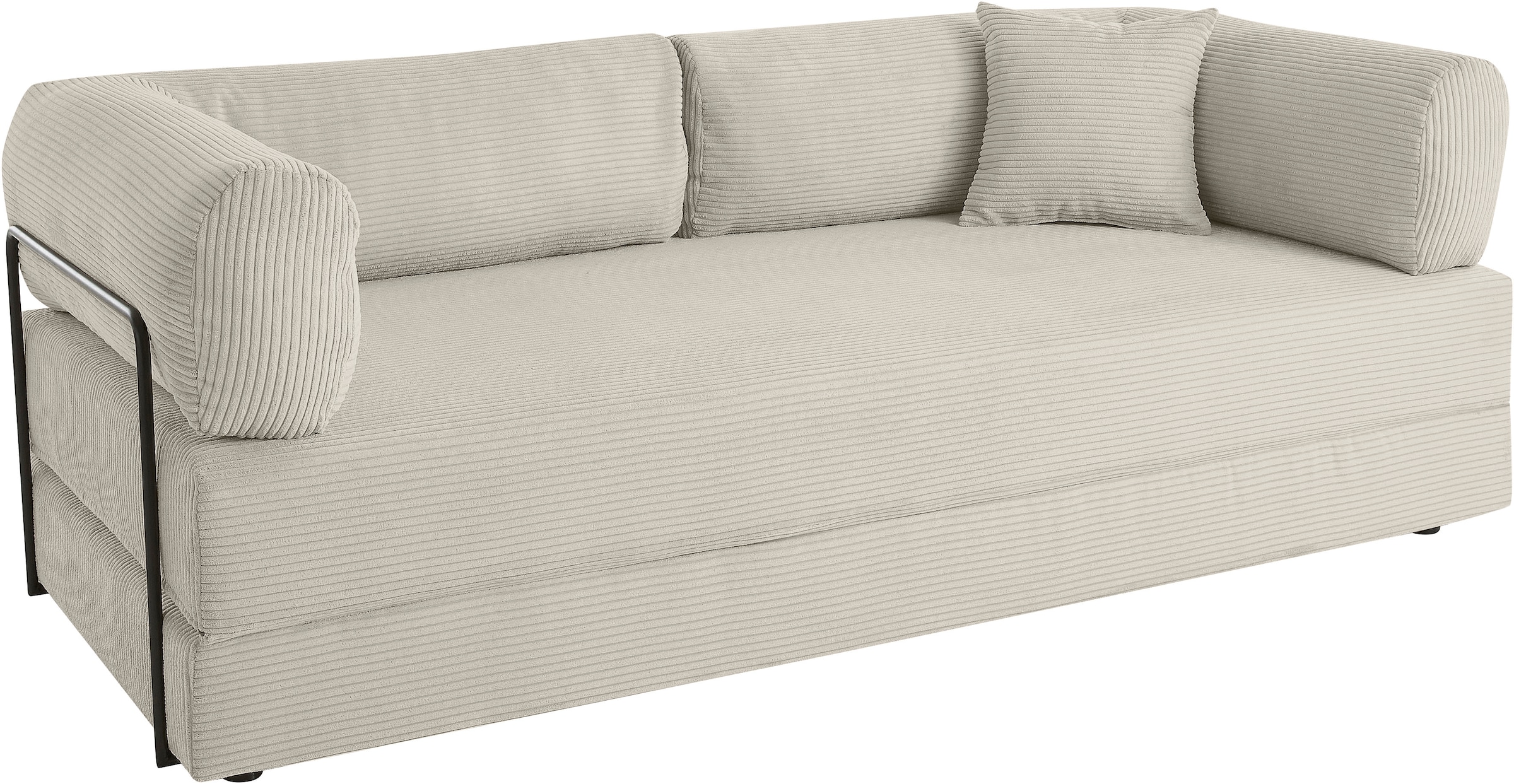homsy by Ana Johnson Schlafsofa »Folda Dauerschläfer, B: 206 cm, Liegefl. 181x198 cm« mit Bett-/Schlaffunktion, inkl. 1x Zierkissen, Tonnentaschenfederkern