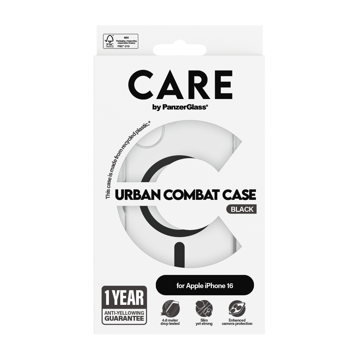CARE by PanzerGlass Handyhülle »Urban Combat Case mit MagSafe für Apple iPhone 16« Smartphones Backcover, Schutzhülle, Handyschutzhülle, Case, Schutzcase, stoßfest