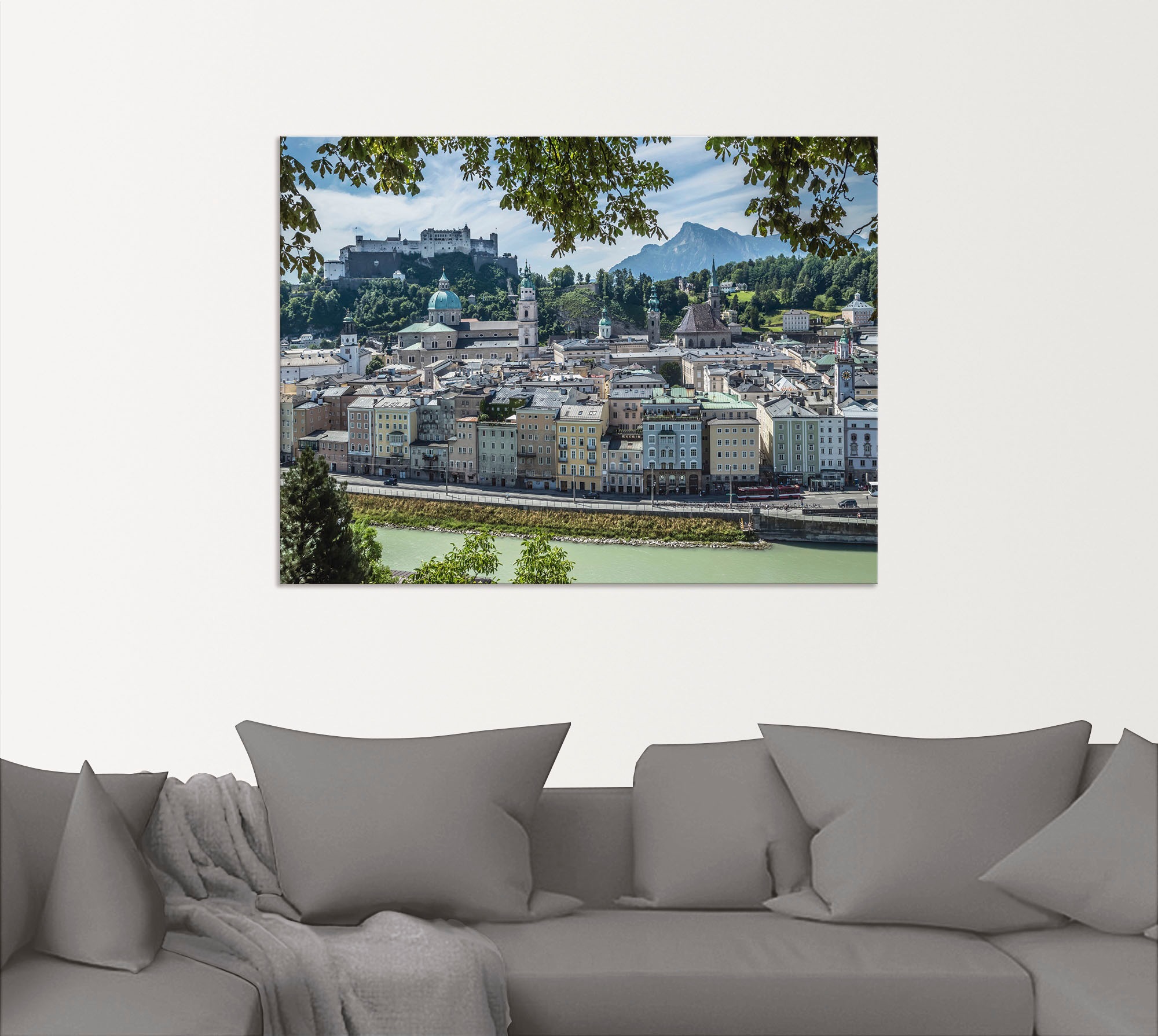 Artland Alu-Dibond-Druck »Salzburg Blick auf die Altstadt«, Österreich, (1 St.), für Innen- und Außenbereich geeignet, Outdoorbild