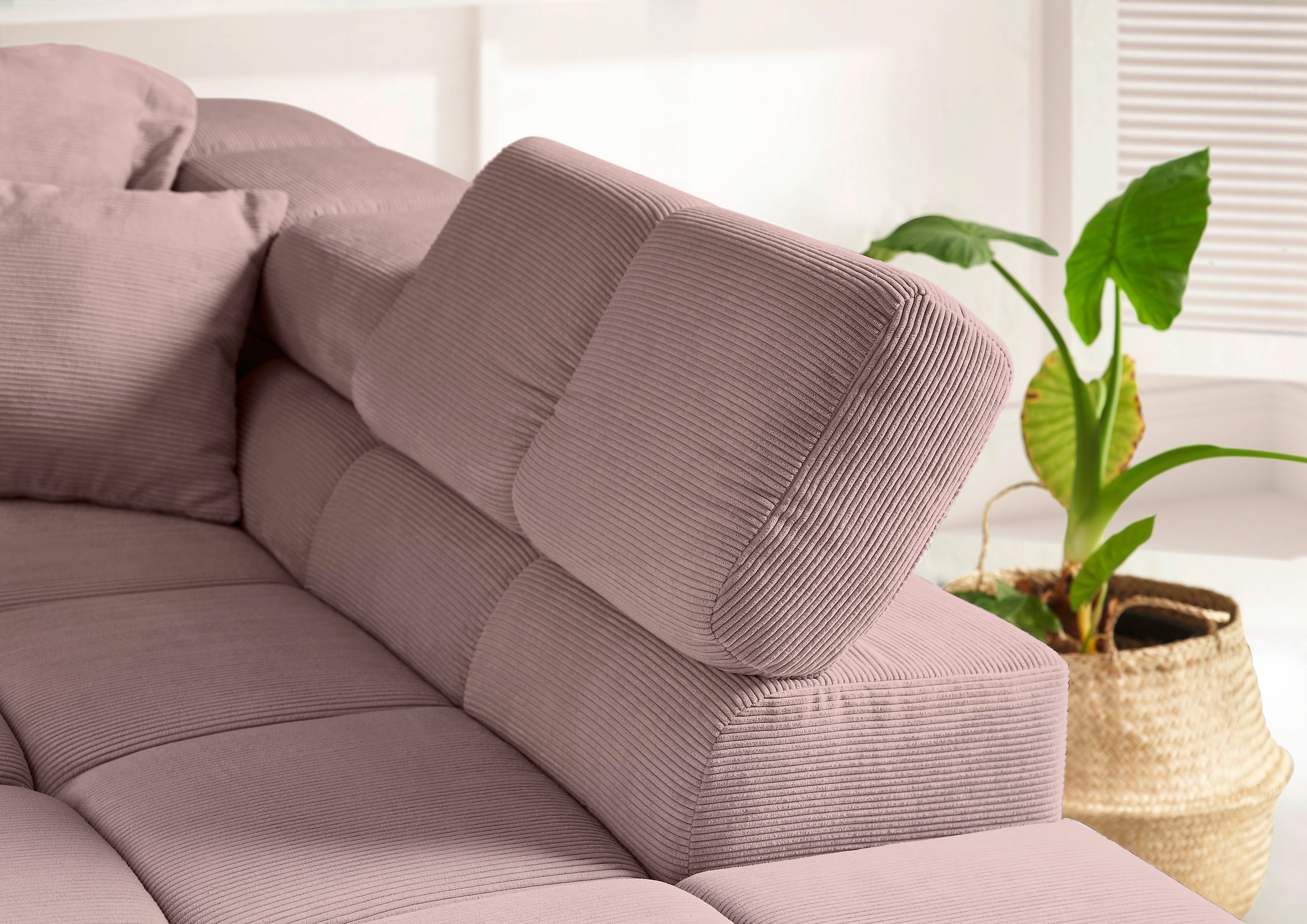 Home affaire Ecksofa »Ancona incl. Kopfteilverstellung, OTTOs Choice, Breite 319cm, L-Form« wahlweise motorische Sitztiefenverstellung, auch in Cord + Easy Care