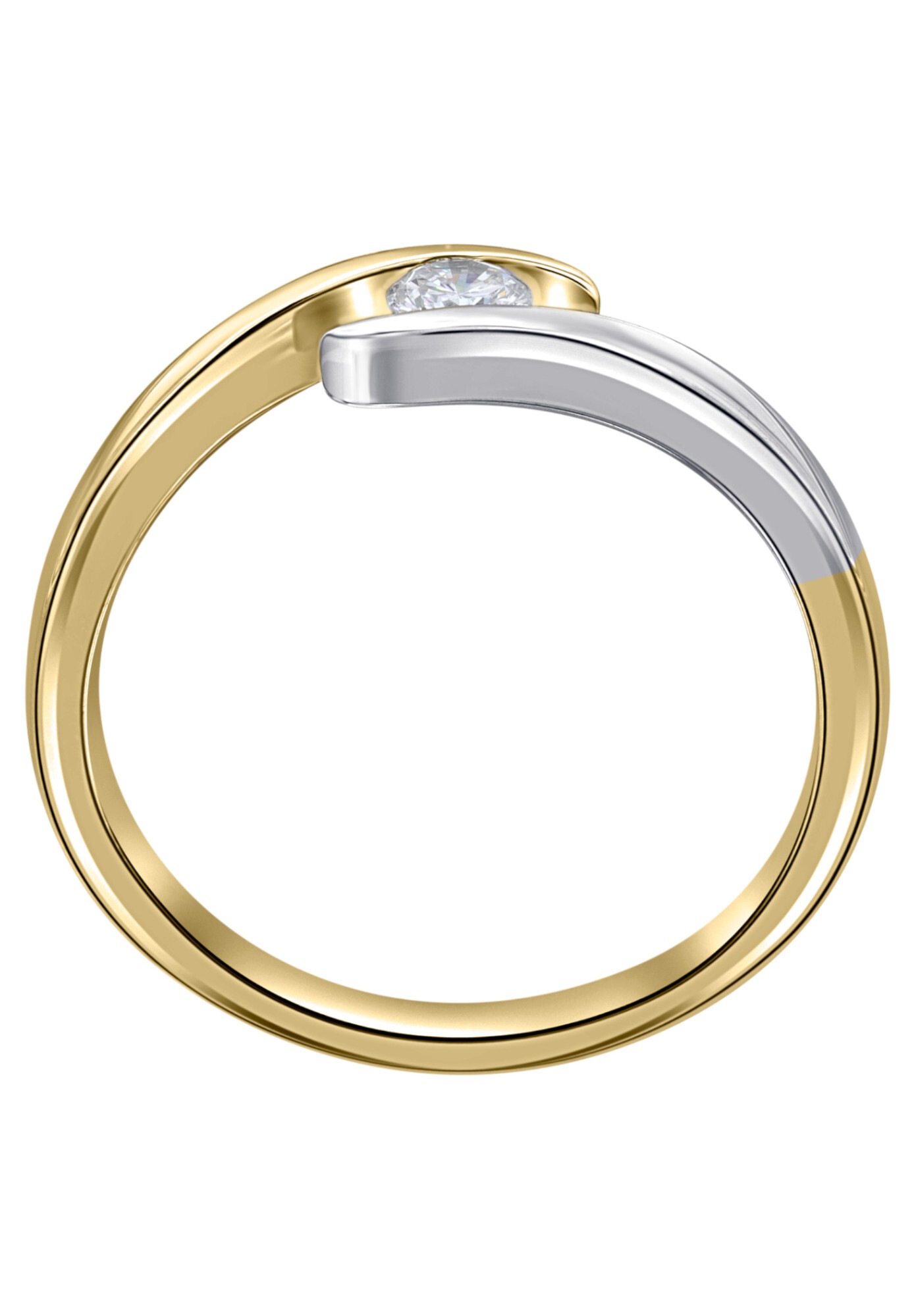 ONE ELEMENT Diamantring »0,05 ct Diamant Brillant Spannfassung Ring aus 585 Gelbgold«