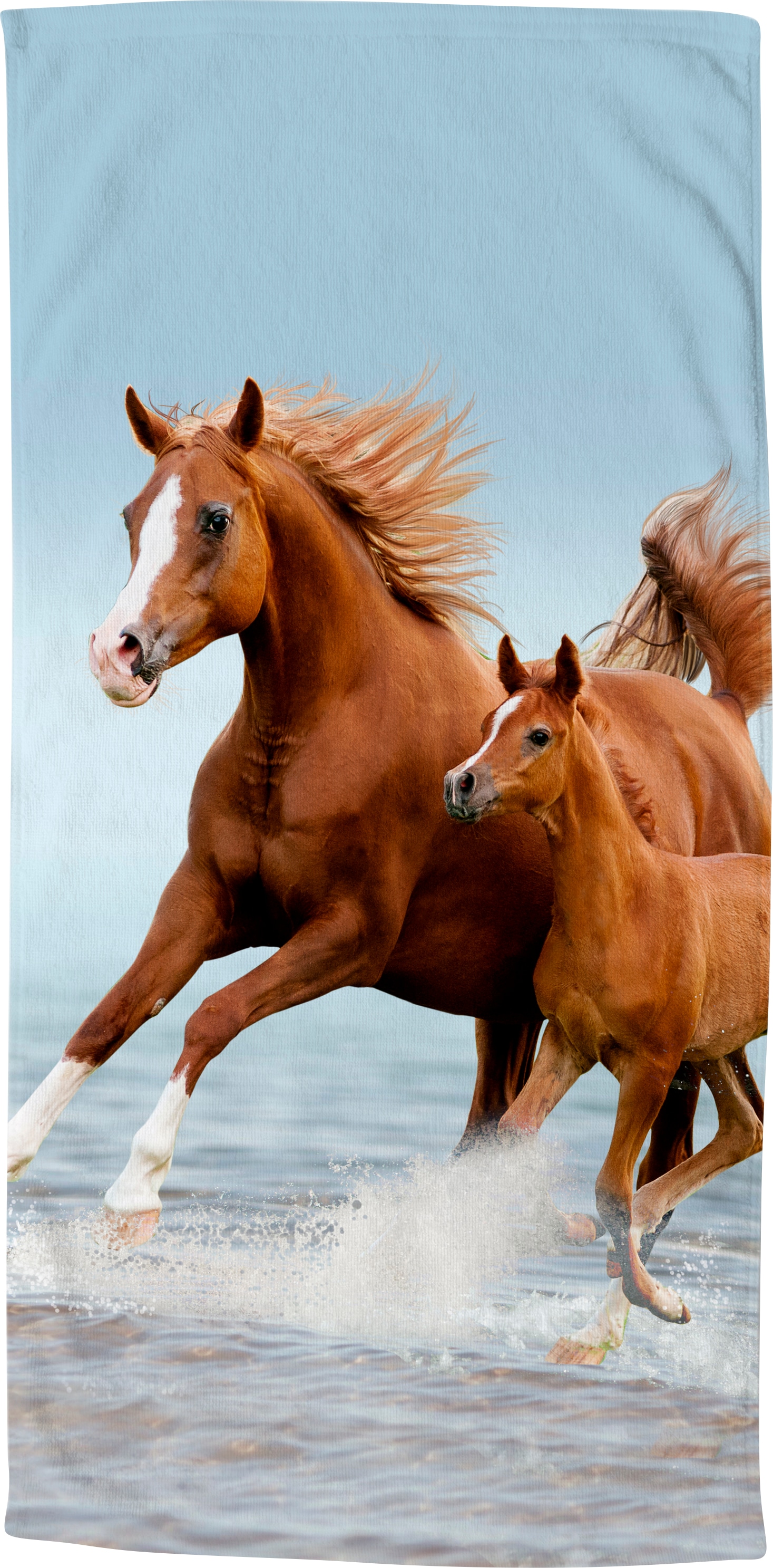 good morning Strandtuch »Free«, (1 St.), Motiv Pferde, trocknet schnell, Kinder