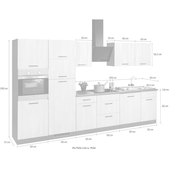 wiho Küchen Küchenzeile »Esbo«, mit E-Geräten, Breite 340 cm bestellen  online bei OTTO