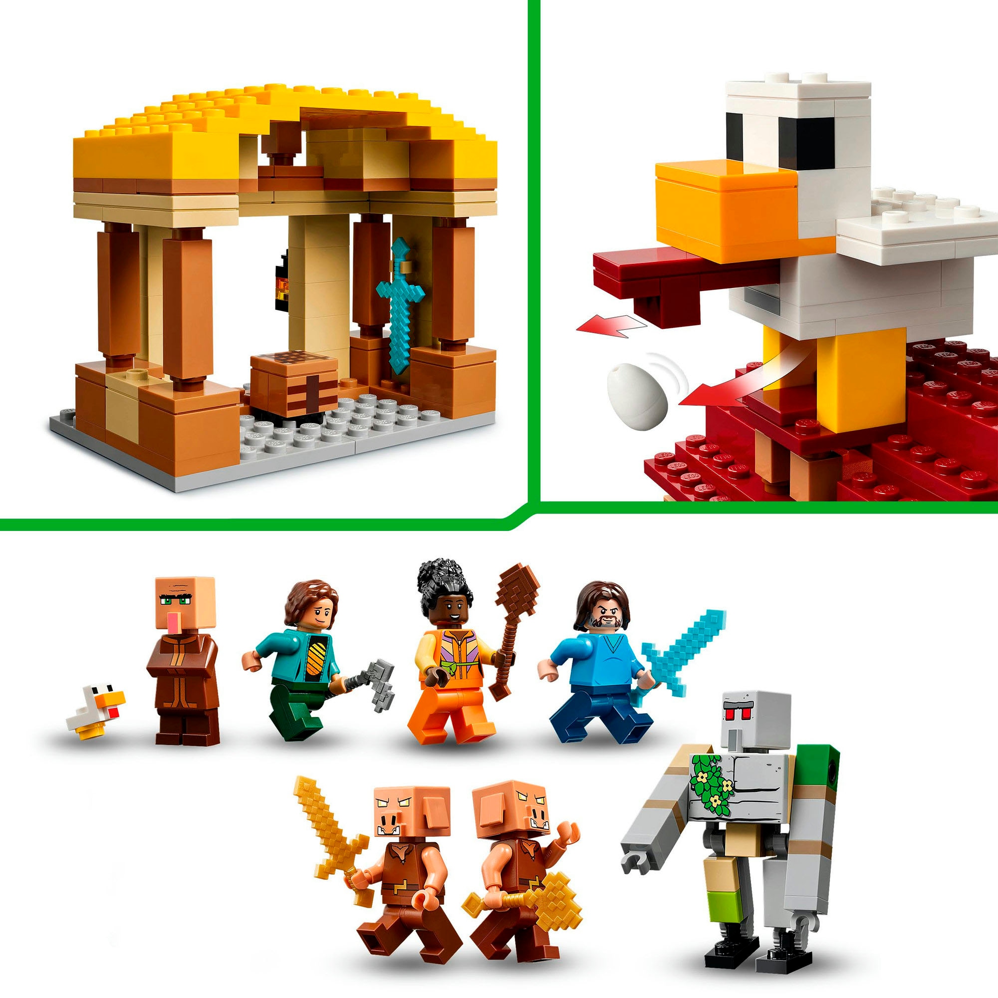 LEGO® Konstruktionsspielsteine »Angriff des Ghast-Ballons (21273), LEGO® Minecraft«, (555 St.), Made in Europe