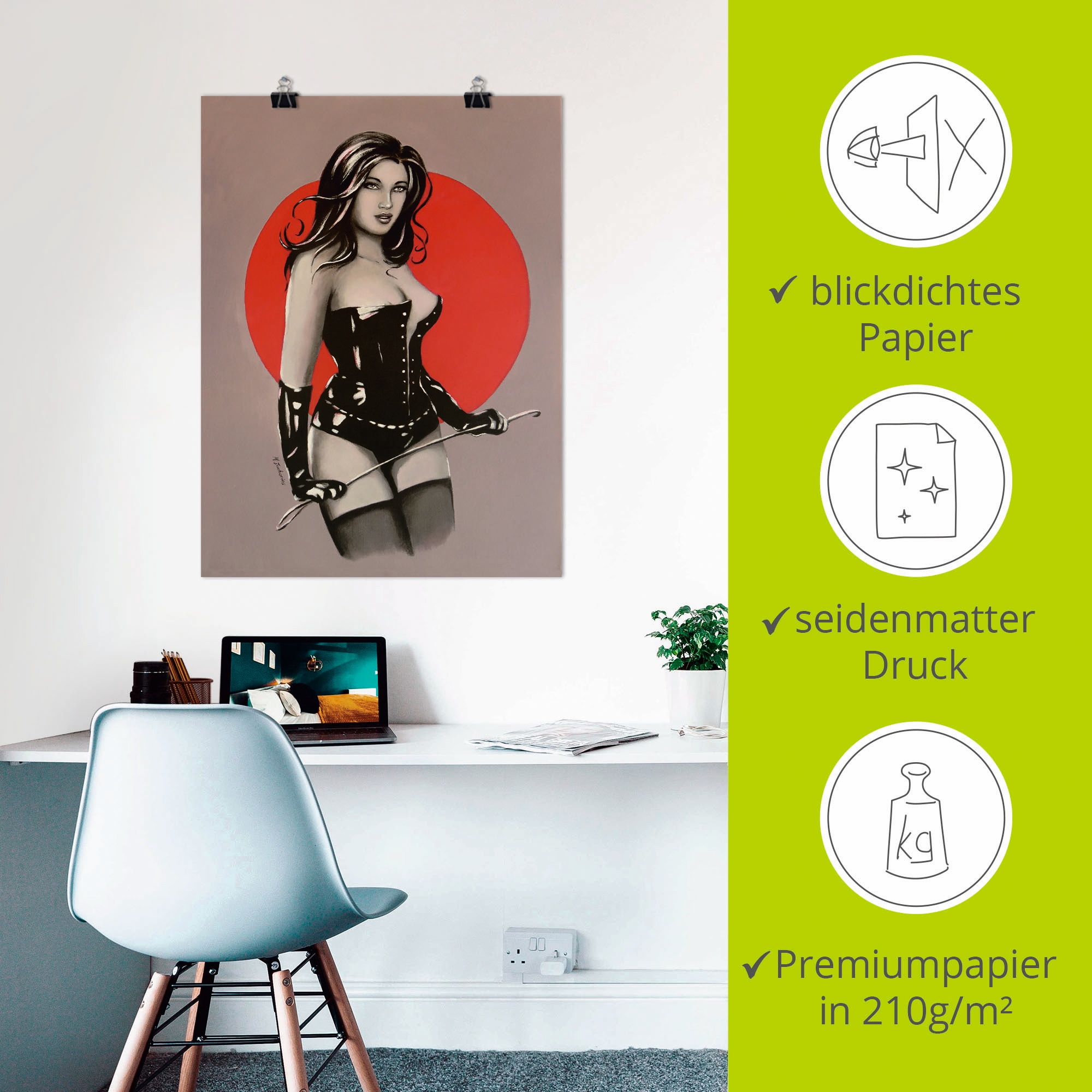 Artland Poster »Mistress Herrin der Lust - Malerei«, Frau, (1 St.), als Alubild, Leinwandbild, Wandaufkleber oder Poster in versch. Größen