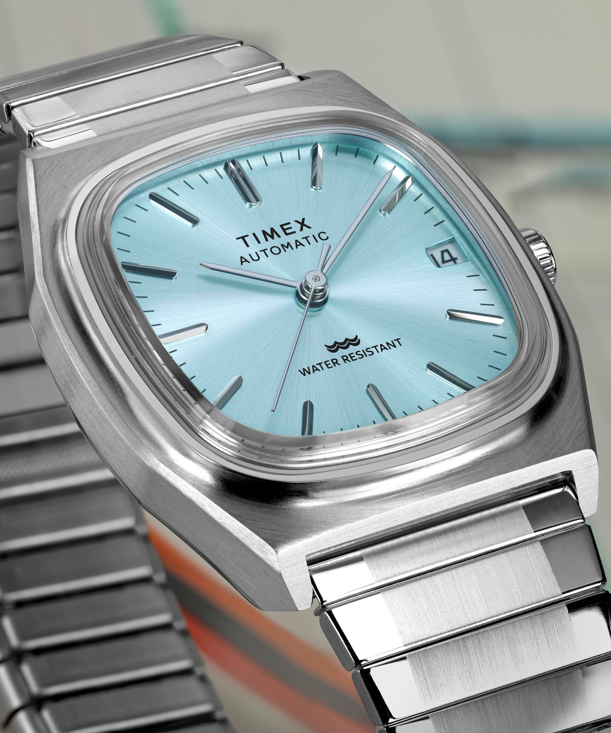 Timex Automatikuhr »E Line« Armbanduhr, Herrenuhr, Mechanische Uhr, Edelstahlarmband, analog, Tag