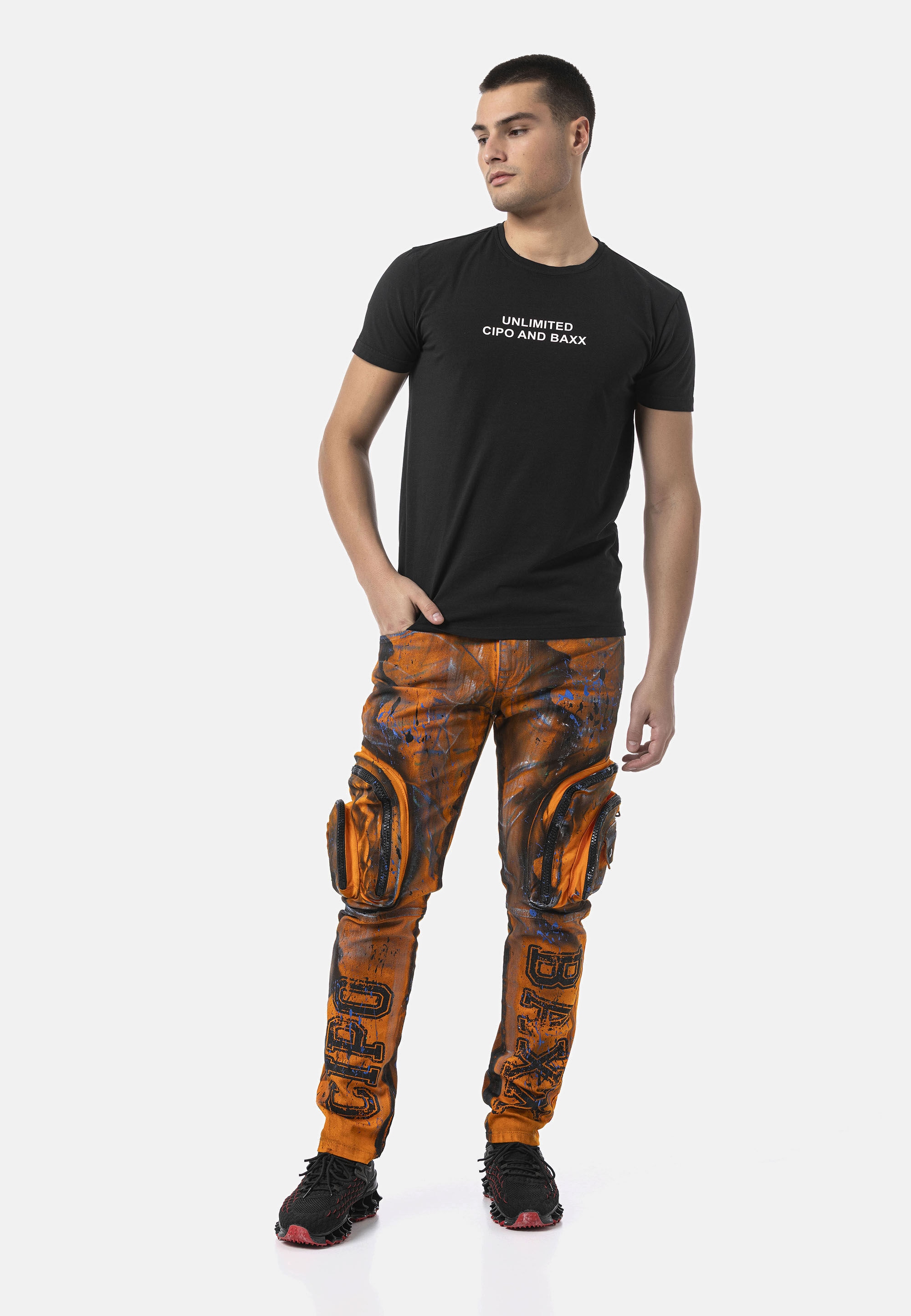 Cipo & Baxx Cargojeans »Cipo & Baxx Jeanshose CD902« mit Cargo-Taschen