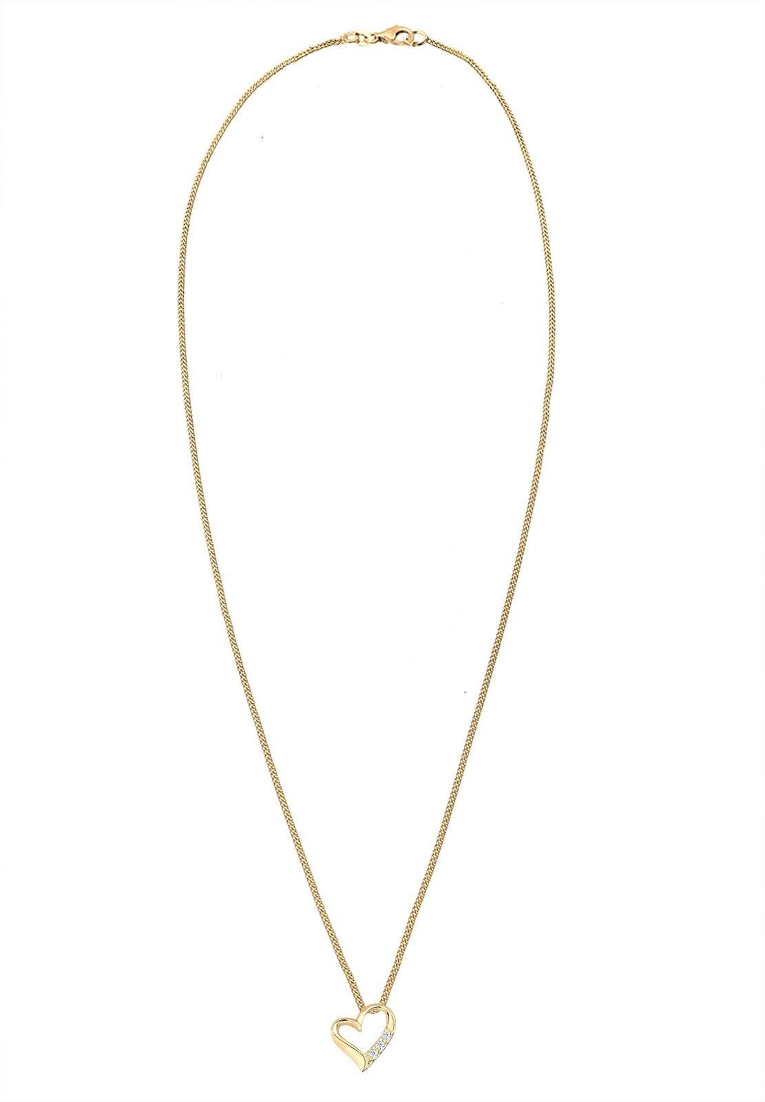 Elli DIAMONDS Silberkette »Halskette Herz Liebe Diamant (0.06 ct.) 925 Silber«