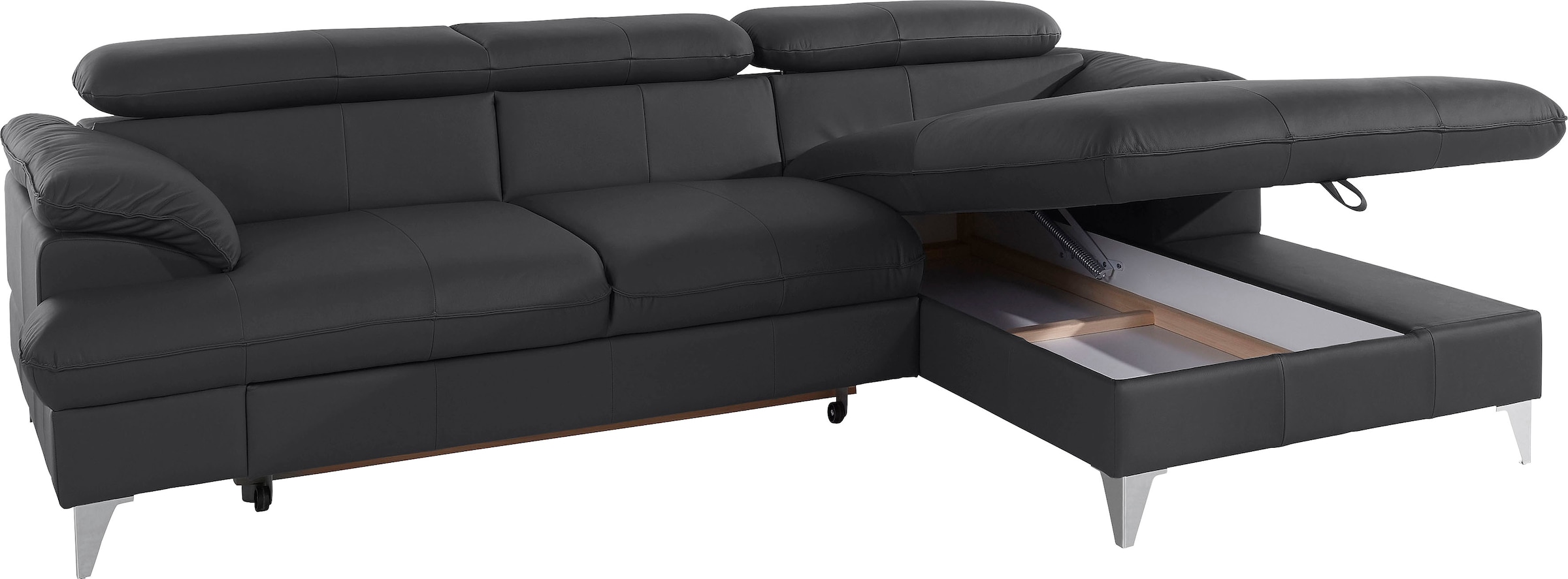 COTTA Polstergarnitur »Caluso L-Form«, (2 tlg.), Set bestehend aus: Ecksofa mit Kopfteilverstellung & Hocker