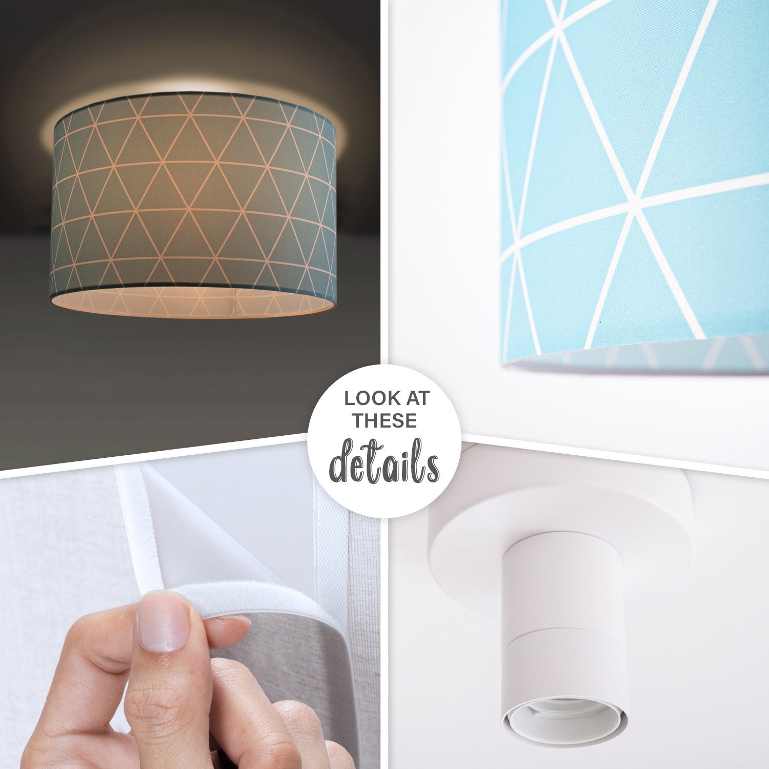 Paco Home Deckenleuchte »Stella 401«, 1 flammig, Leuchtmittel E27 | ohne Leuchtmittel, Deckenlampe Wohnzimmer Schlafzimmer Hängelampe Skandi Rauten E27
