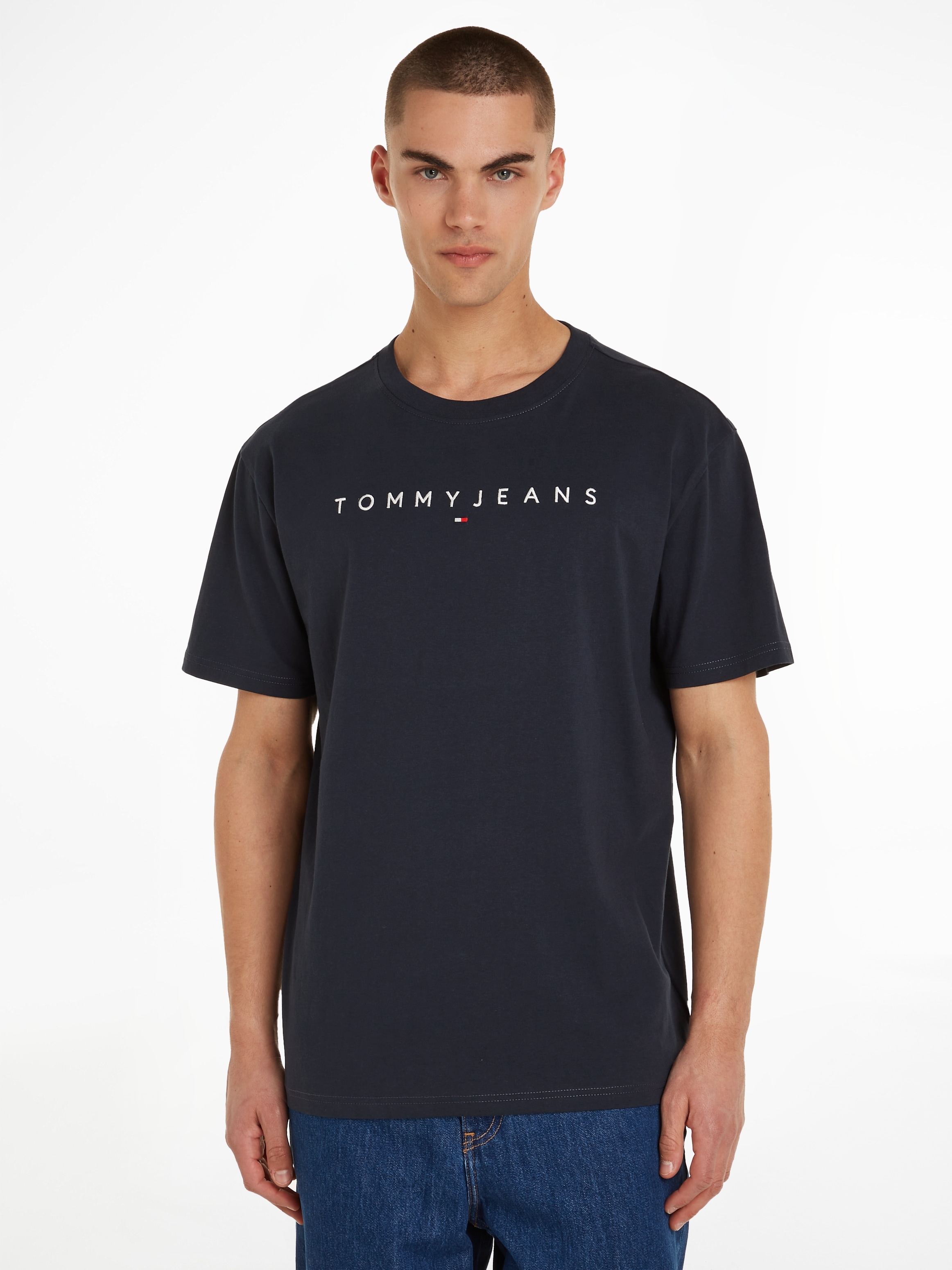 TEE online Tommy T-Shirt »TJM LOGO bei EXT«, LINEAR kaufen OTTO REG mit Jeans Markenlabel