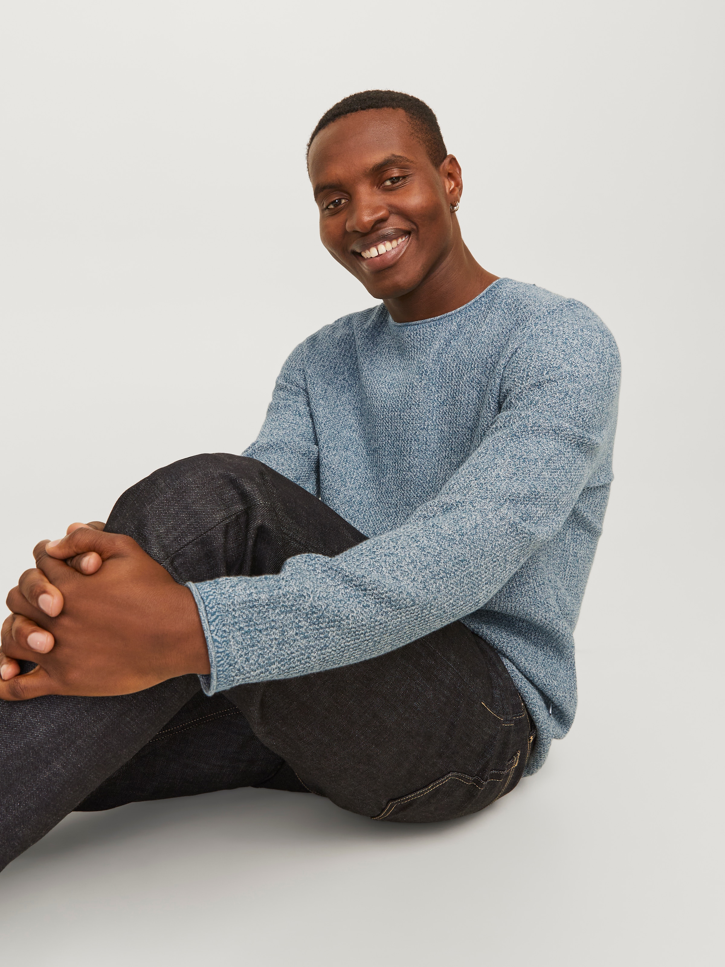 Jack & Jones Rundhalspullover »JJECOOPER KNIT CREW NECK NOOS«, in Strick Optik