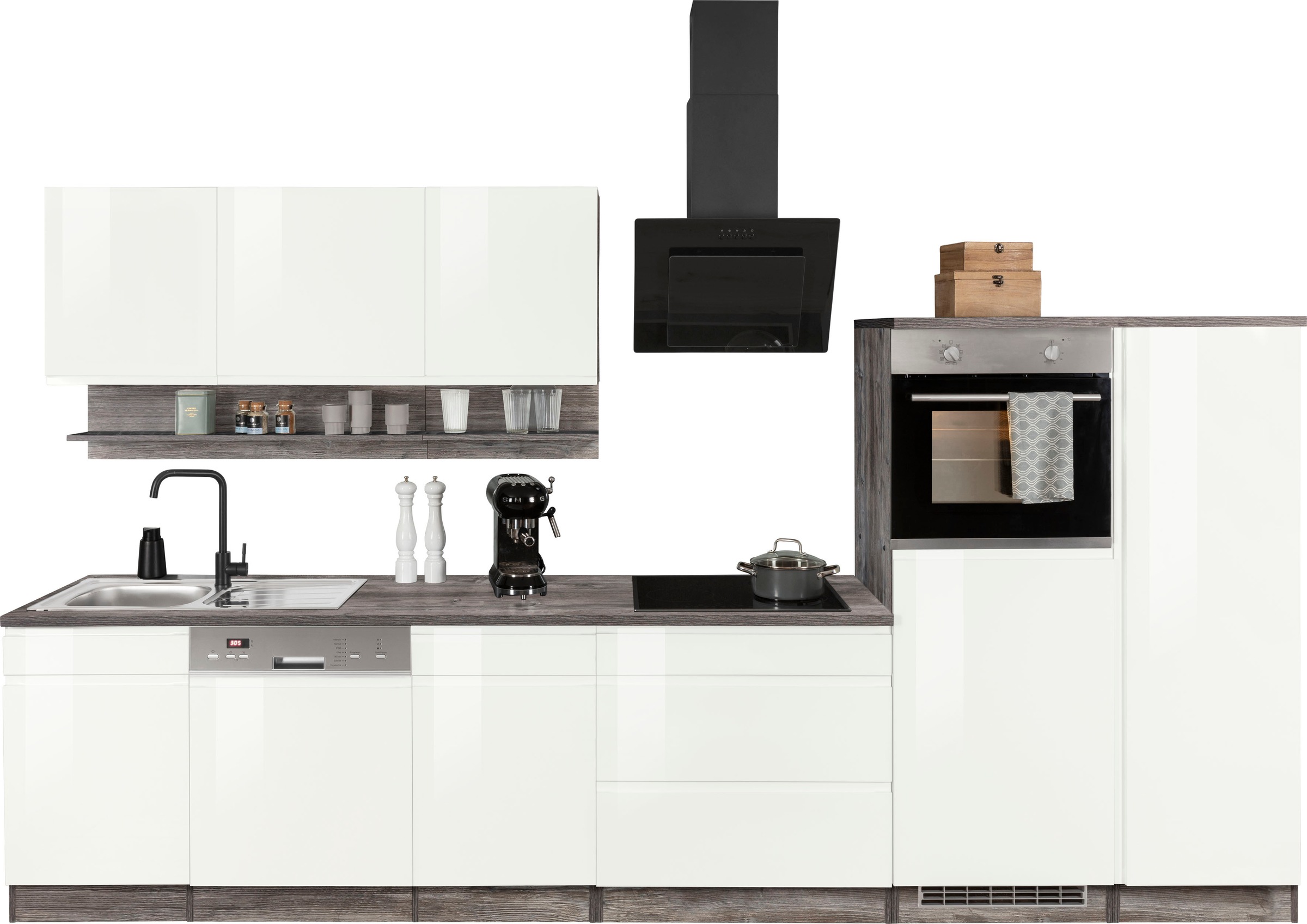 KOCHSTATION Küchenzeile »KS-Virginia«, Breite 350 cm, ohne E-Geräte