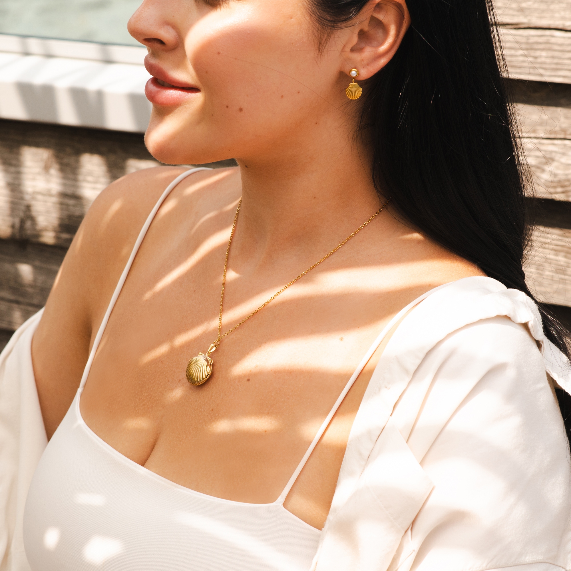 Adelia´s Gliederkette »Damen Halskette ¿ Medaillon aus Edelstahl 45 cm«