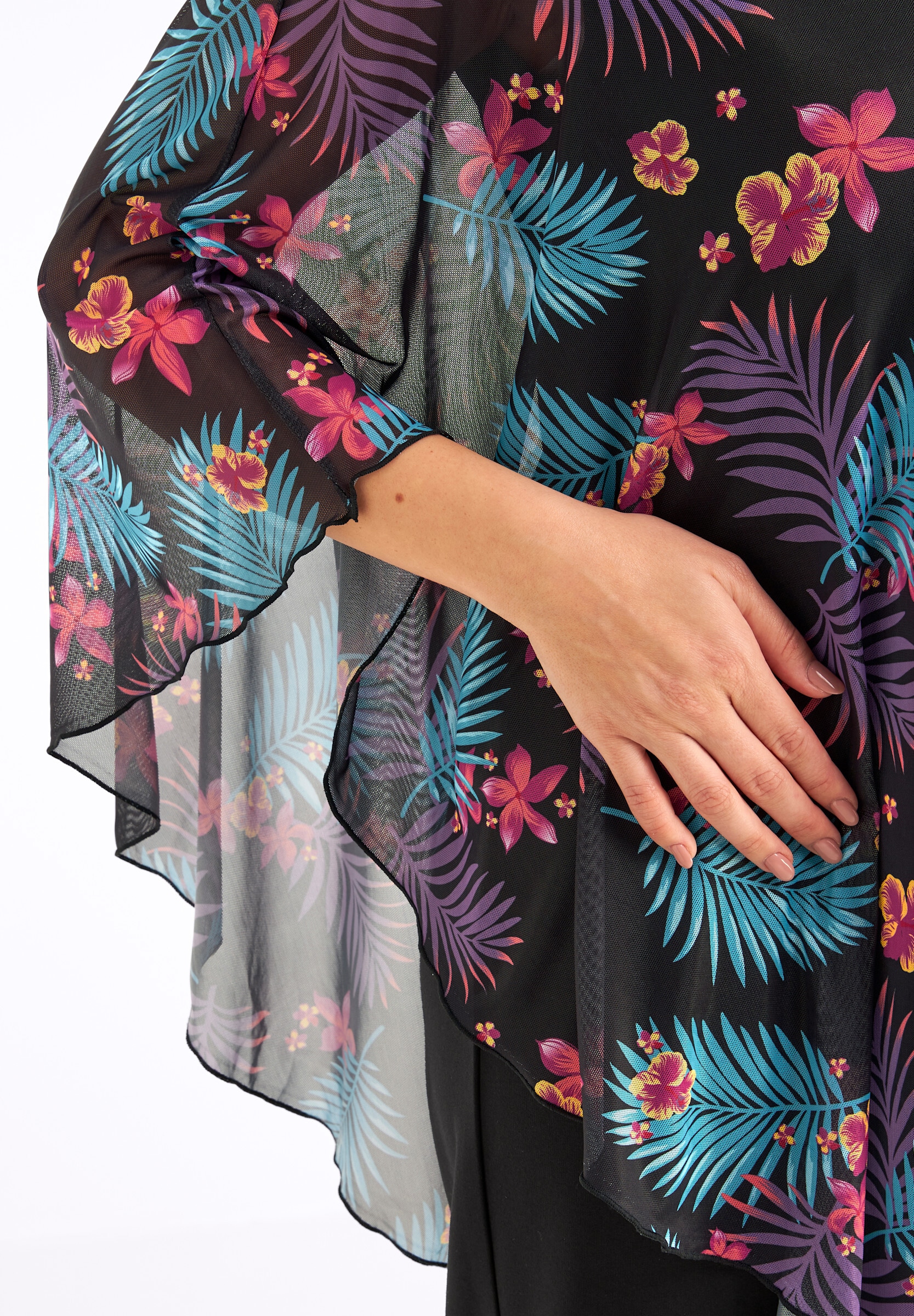 Sheego Jumpsuit »Jumpsuit Jumpsuit mit asymmetrischem Cape«