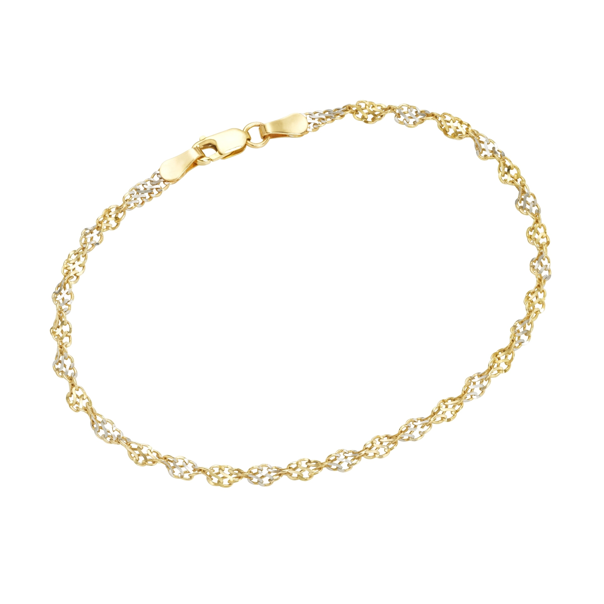 Armband »Armband Armband Singapurkette bicolor, Gelbgold 375«