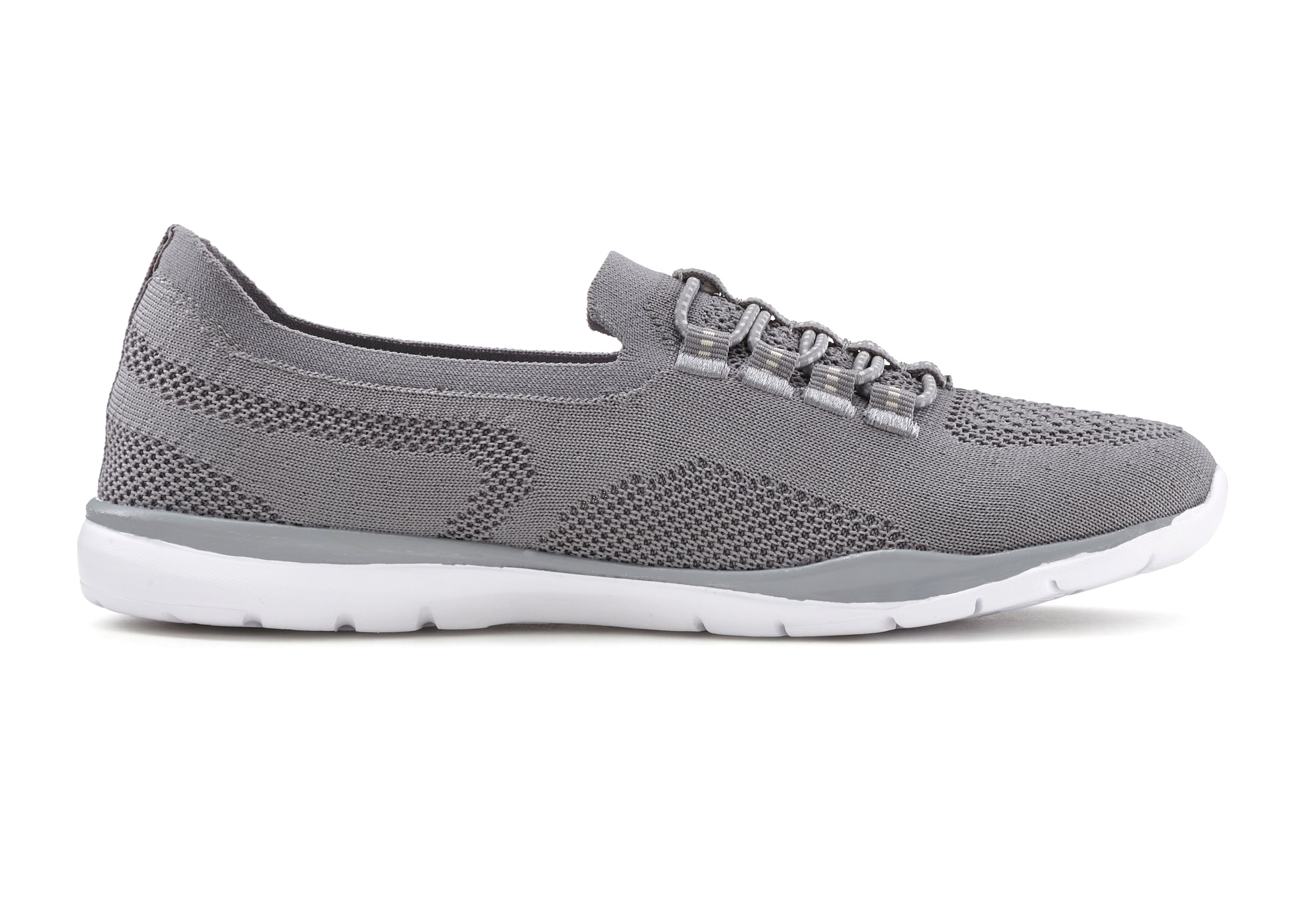 LASCANA Sneaker »Slipper, Halbschuh, leichtes Meshmaterial«, zum Reinschlüpfen mit elastischen Schnürbändern VEGAN