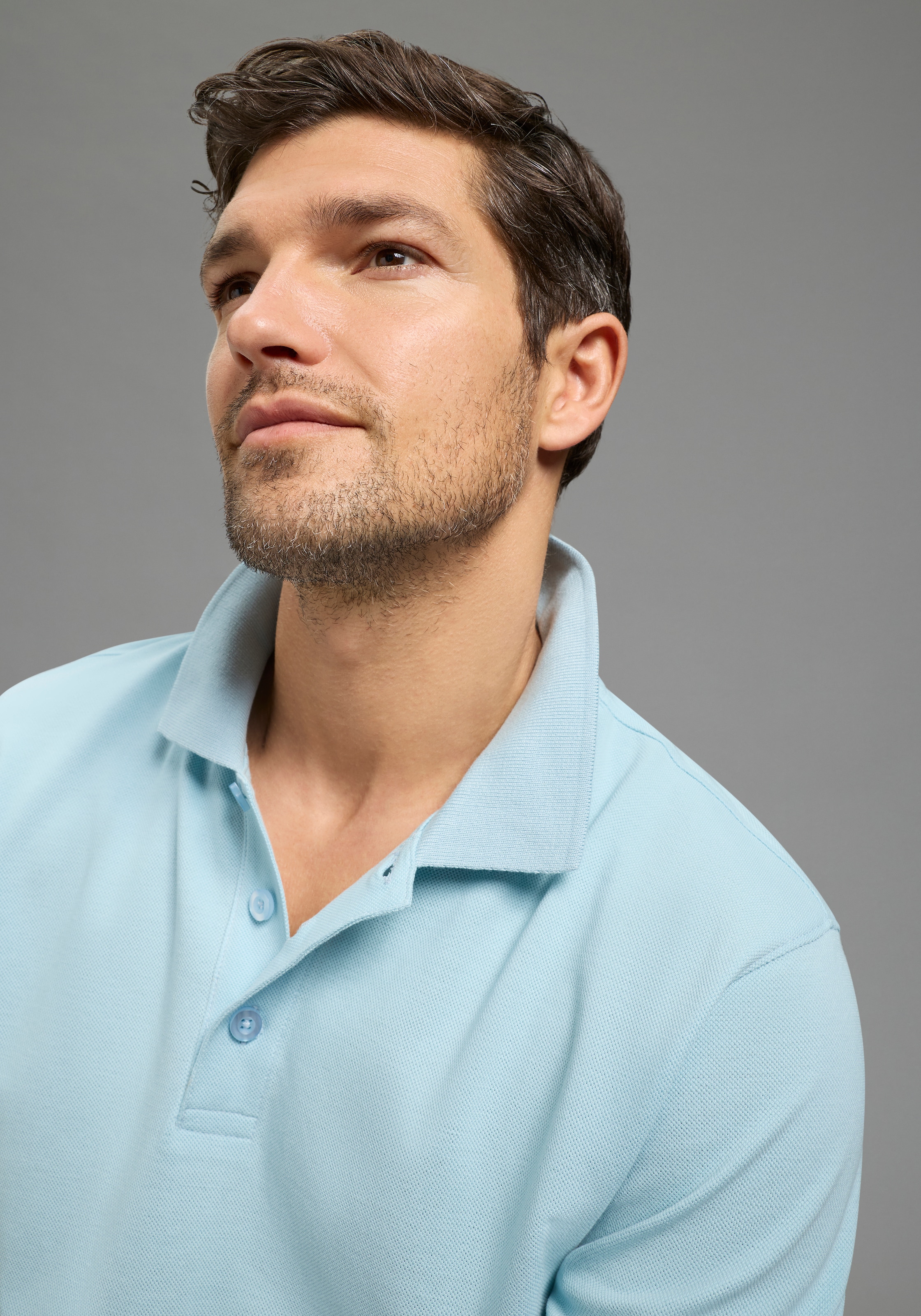 Man's World Poloshirt Kurzarm,  lockere Passform,  unifarben