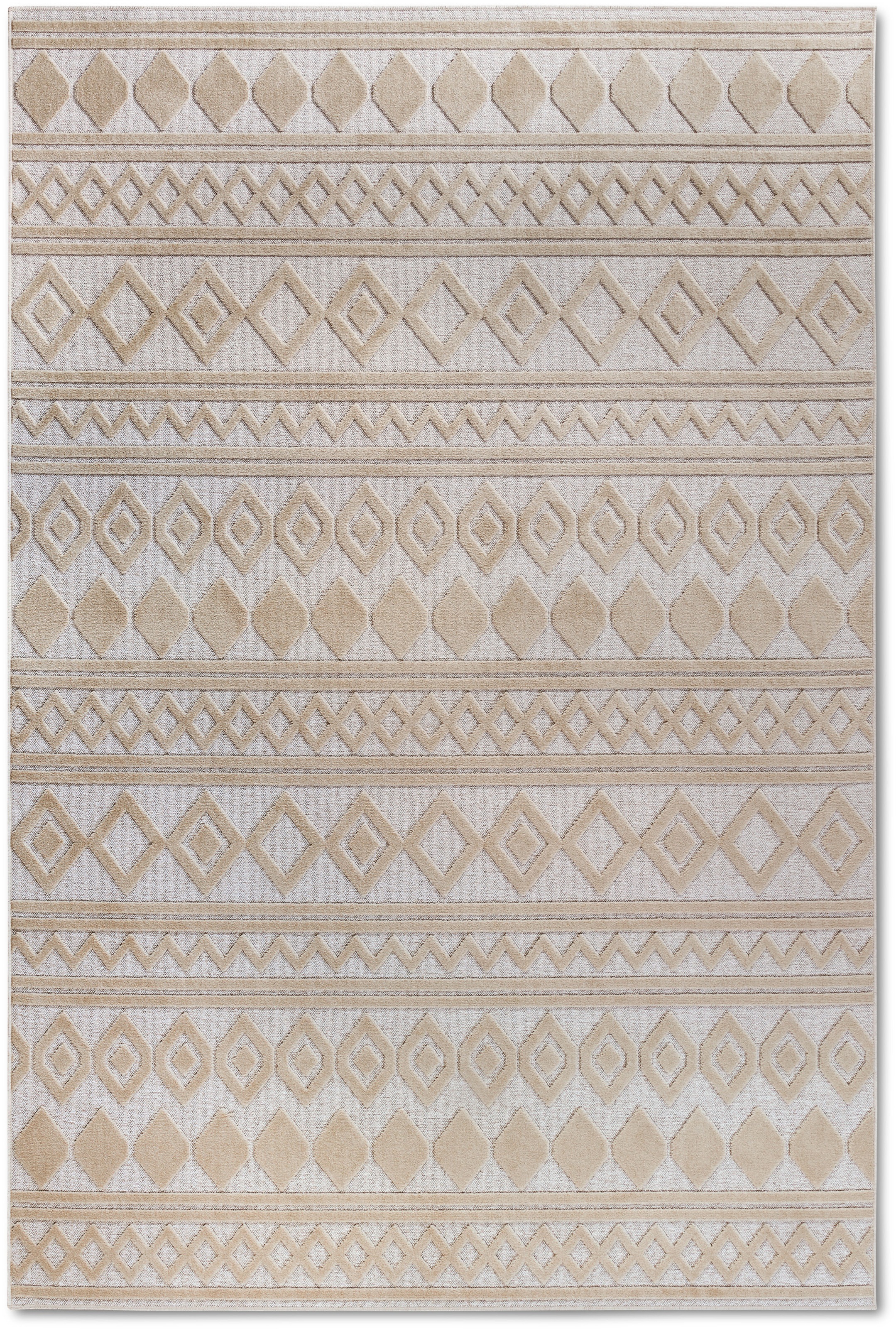 Villeroy & Boch Teppich »Catherine«, rechteckig, 5,5 mm Höhe, Wohnzimmer, Schlafzimmer, Modern, Hoch-Tief Effekt, Flur