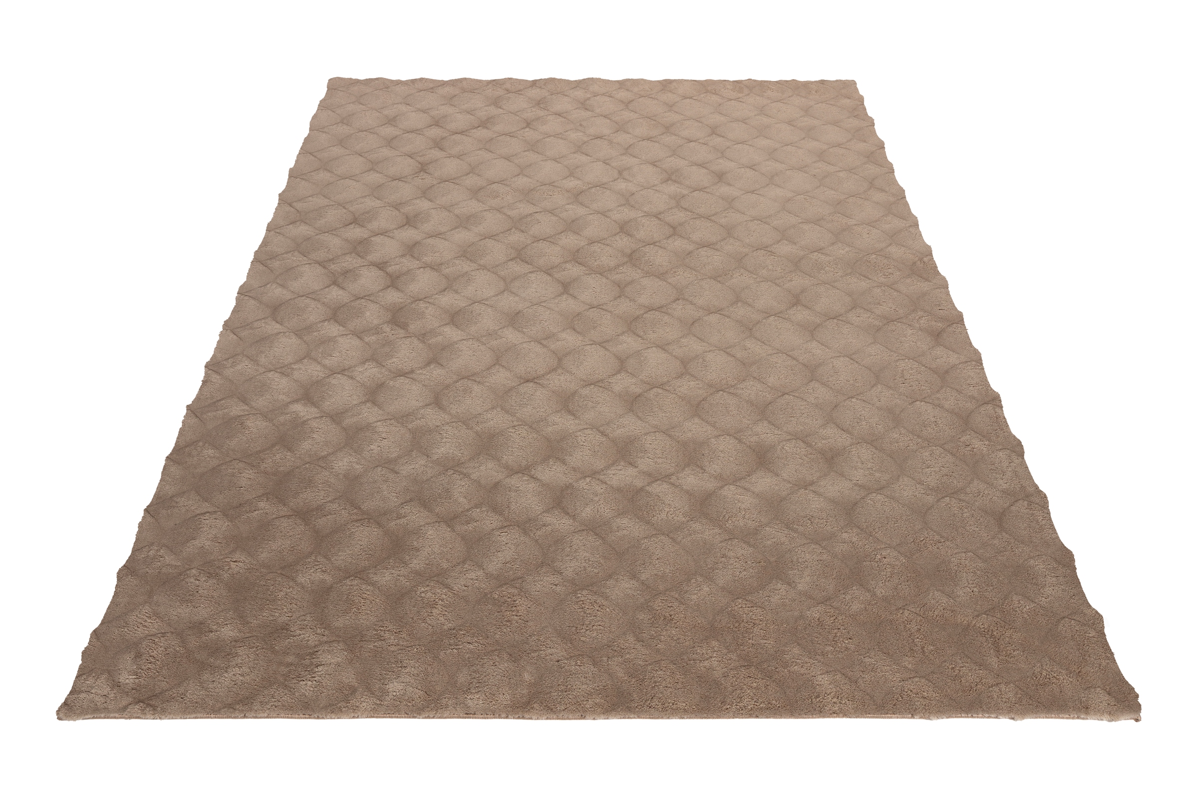 Obsession Teppich »Diamond Cut 800« rechteckig 30 mm Höhe Uni Farben, Hoch-Tief Effekt, weich & kuschelig