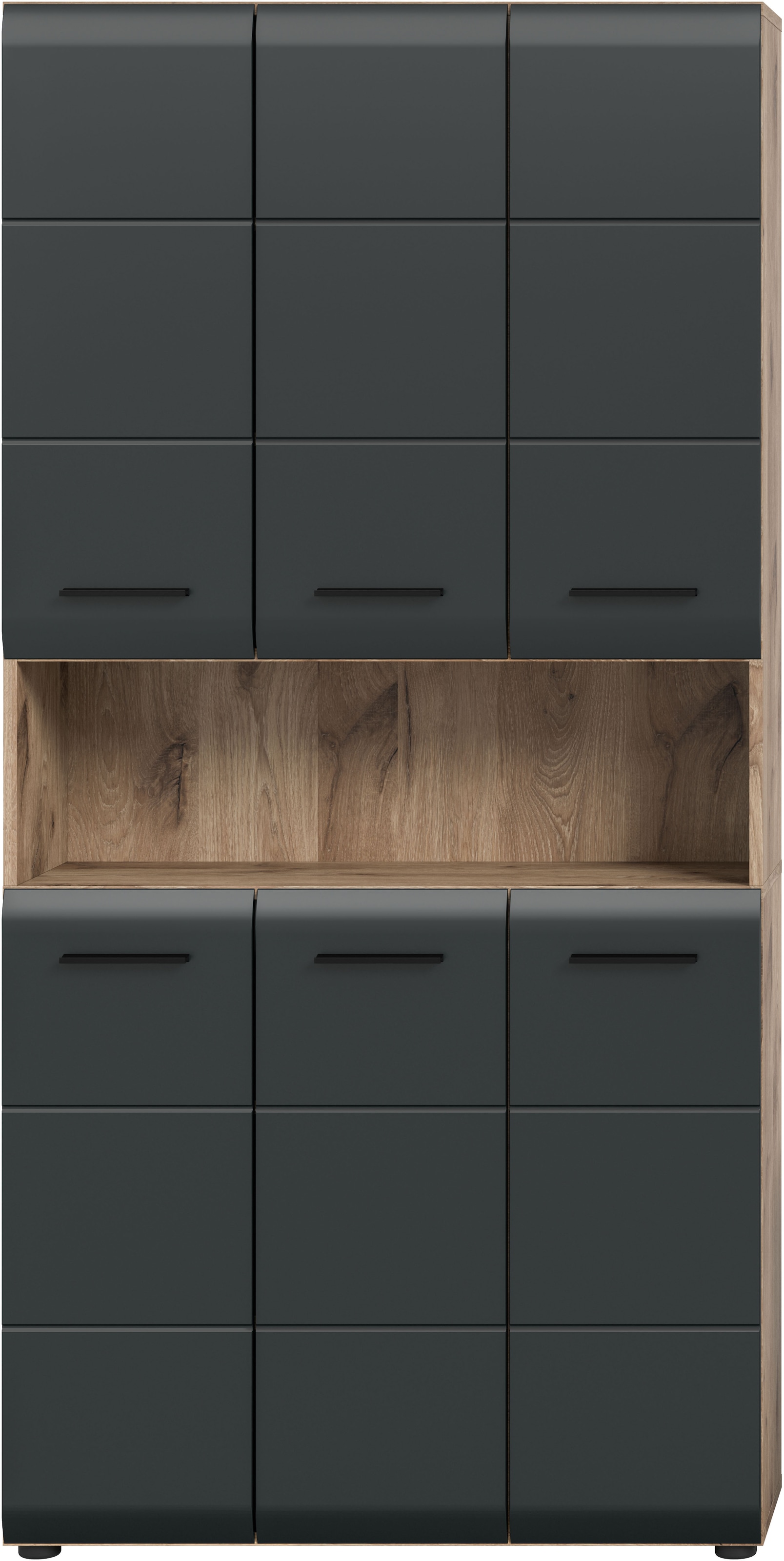 INOSIGN Stauraumschrank 1 Stk. tlg. Florenz, Mehrzweckschrank Nox Oak NB, 90 cm breit