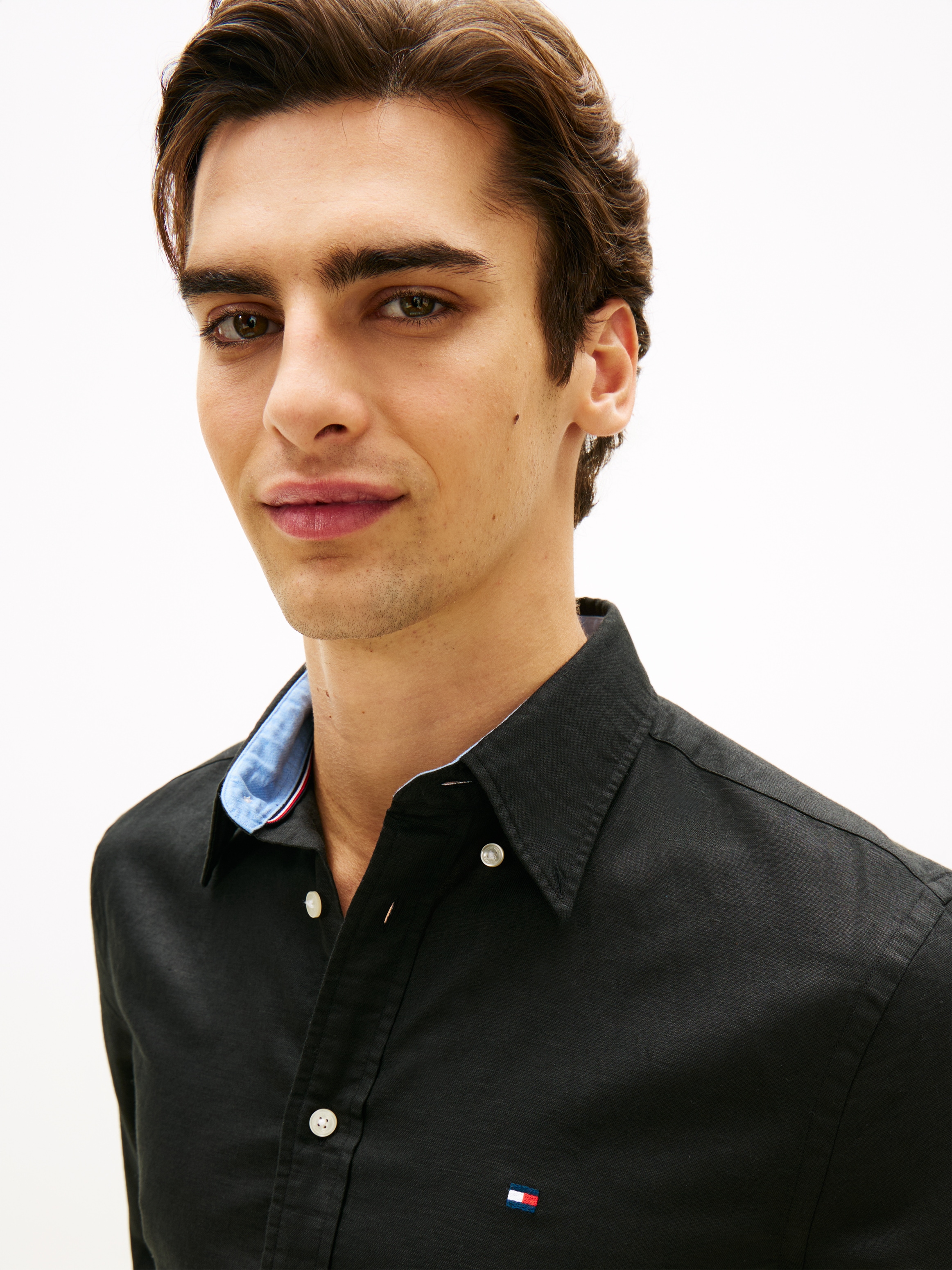 Tommy Hilfiger Langarmhemd »LINEN BLEND SOLID BTD« regular fit, Button-down-Kragen