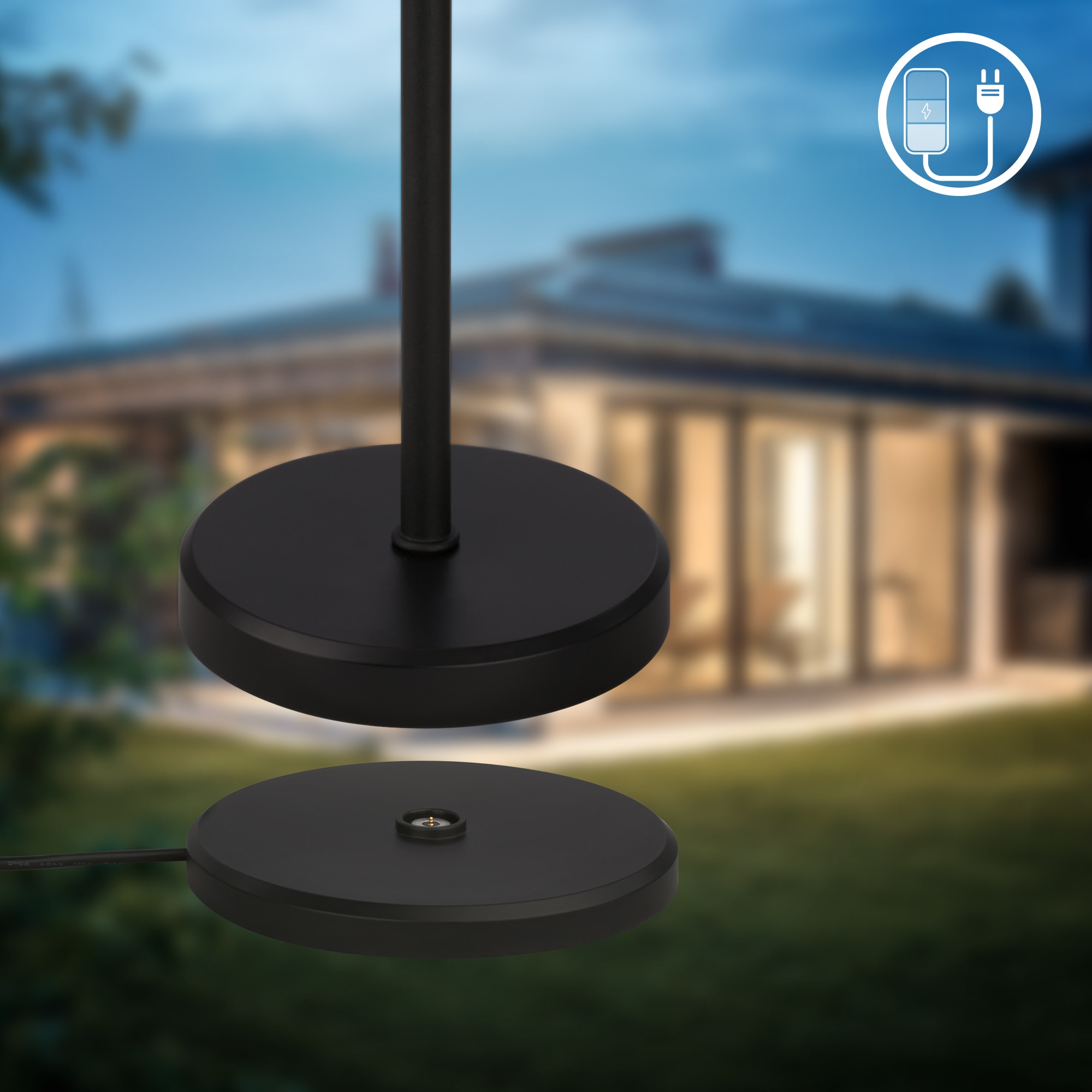 B.K.Licht Außen-Tischleuchte »BK_TL1608 Akku Tischlampe mit Ladestation, 3-Stufen Touchdimmer, IP44« LED-Modul 1 Stk. Extra-Warmweiß 3.000 K, 230 Lm, 2,5W, Akku wechselbar, max. 12h Leuchtdauer, Weiß